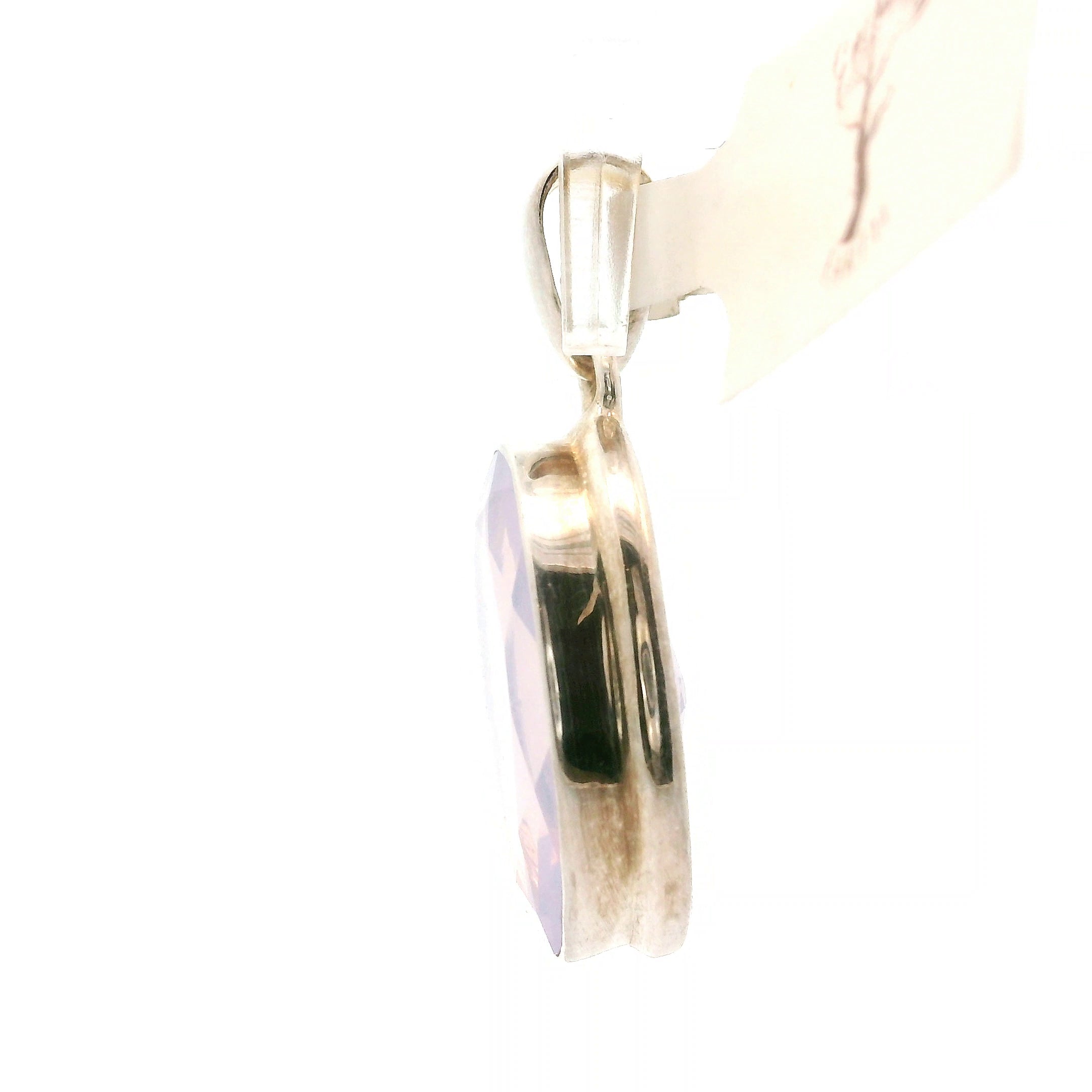 Lavender Moon Quartz Pendant .925 Silver for Angelic Wisdom