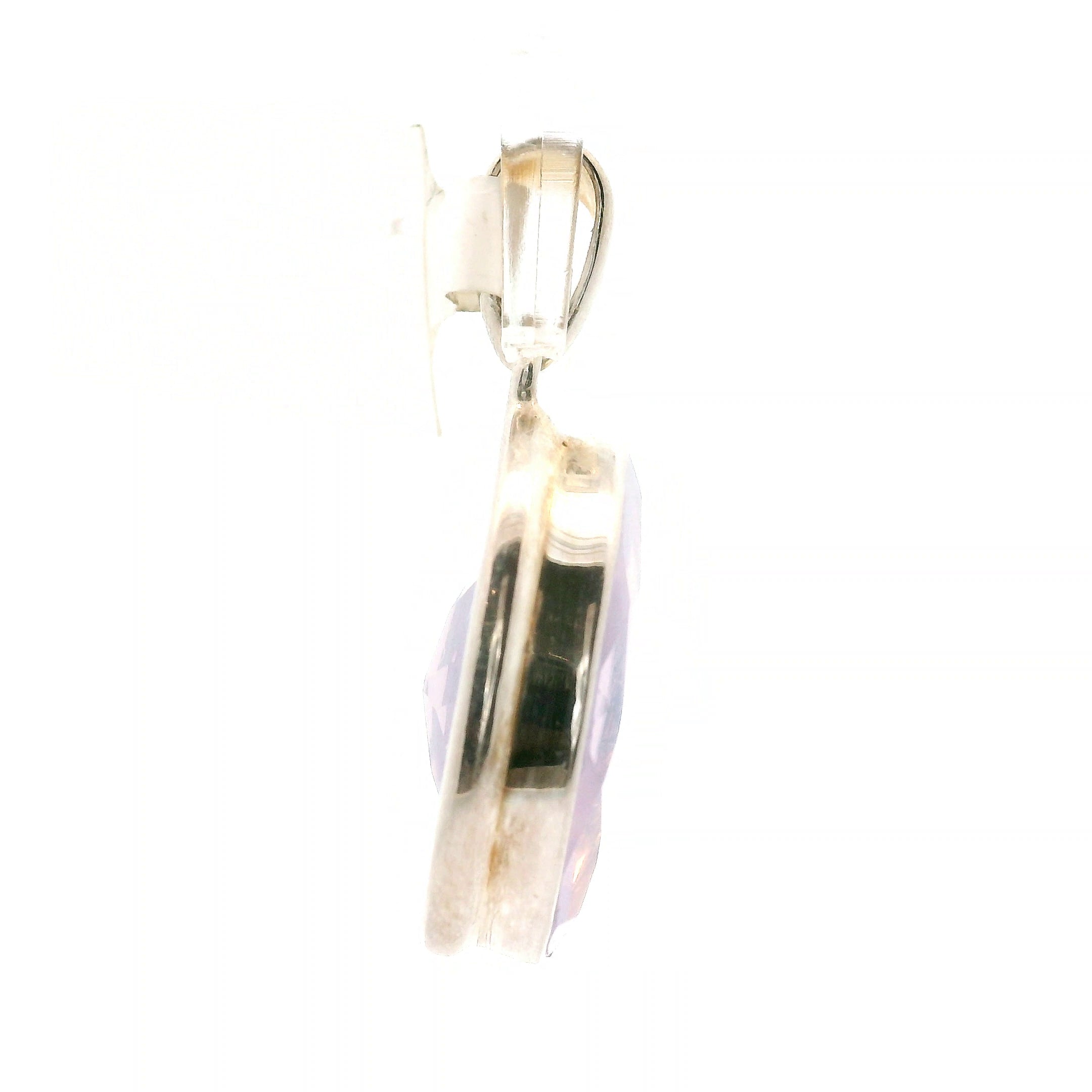 Lavender Moon Quartz Pendant .925 Silver for Angelic Wisdom