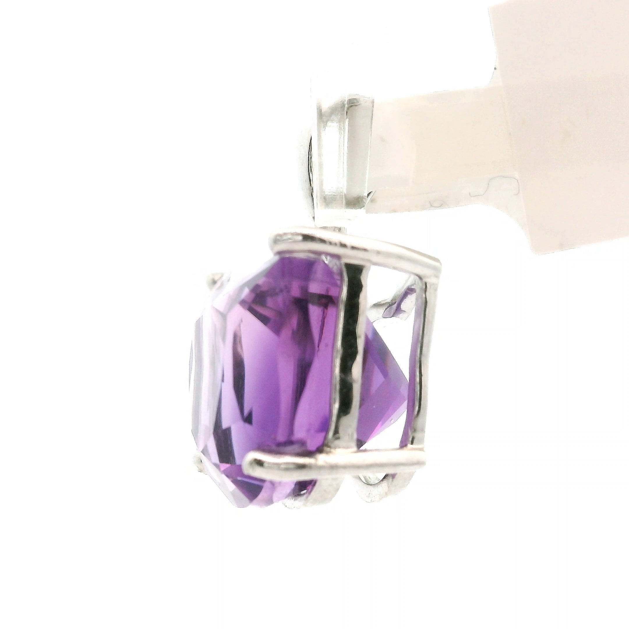 Amethyst Cat Pendant .925 Silver for Intuition and Energetic Purification
