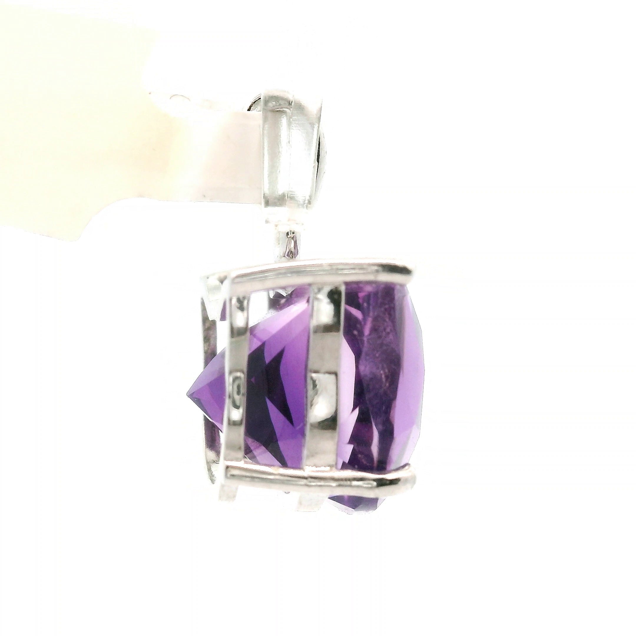 Amethyst Cat Pendant .925 Silver for Intuition and Energetic Purification