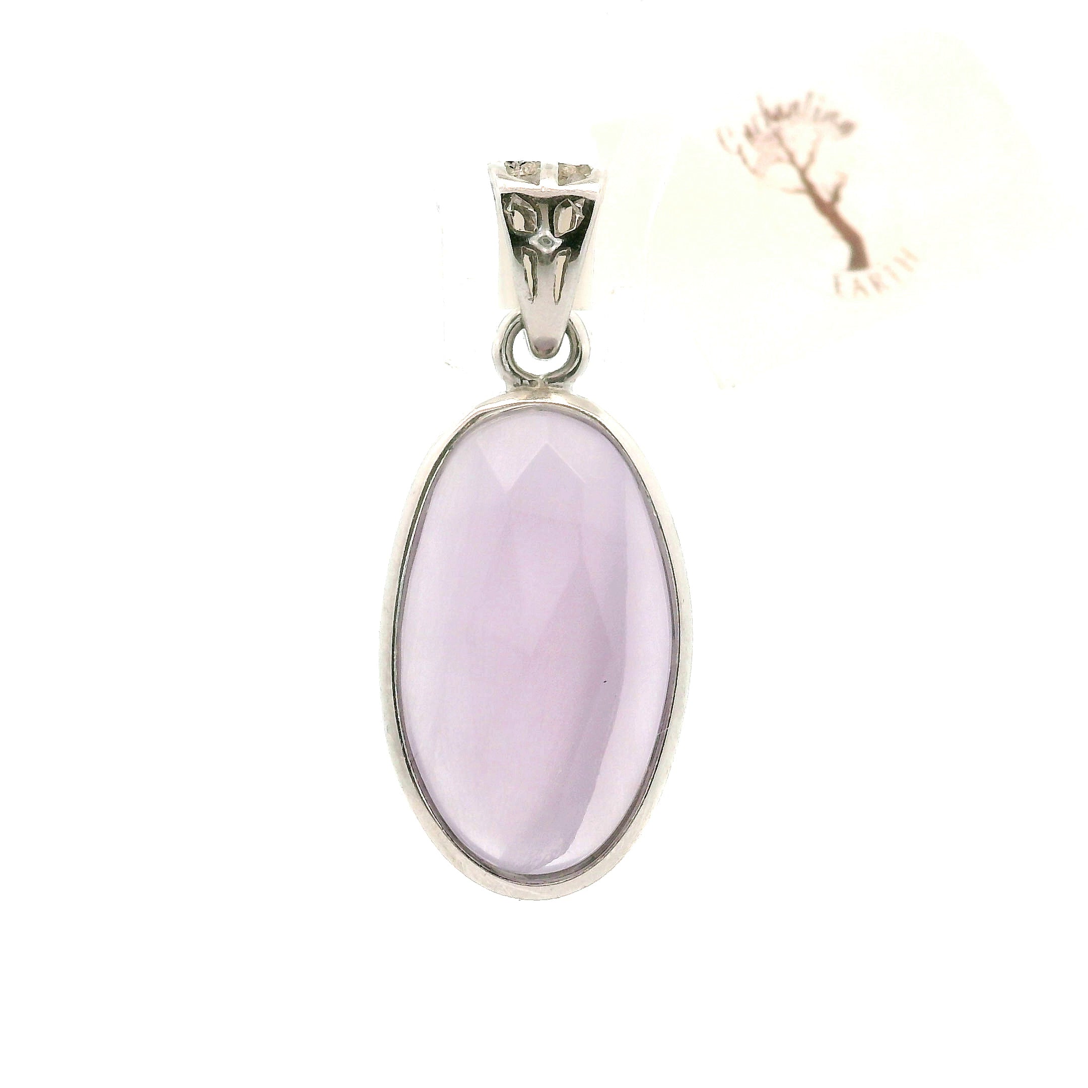 Yttrium Fluorite Pendant .925 Silver for Clarity and Focus