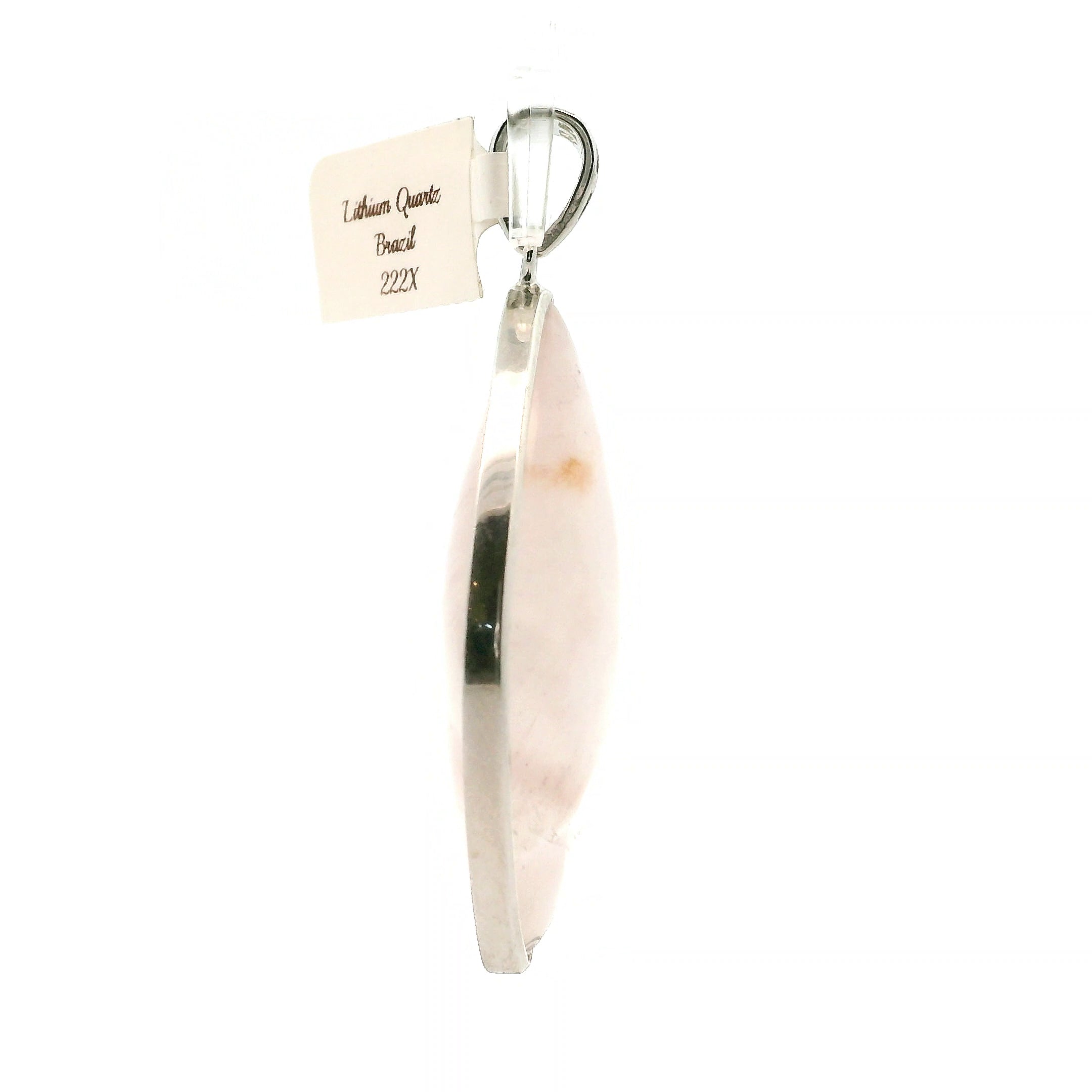 XL Lithium Quartz Pendant .925 Silver for Manifestation, Mental Health & Stress Relief