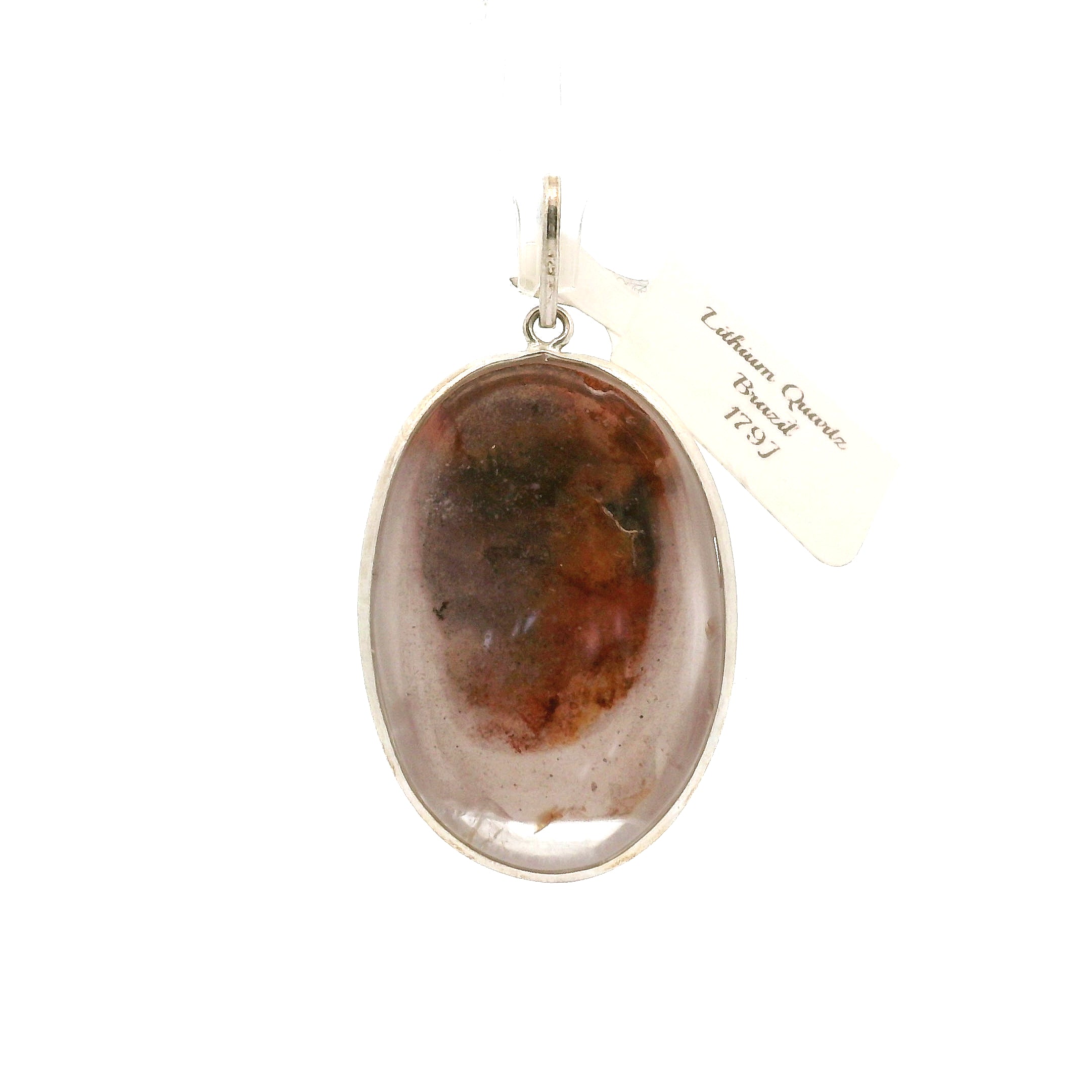 XL Lithium Quartz Pendant .925 Silver for Manifestation, Mental Health & Stress Relief