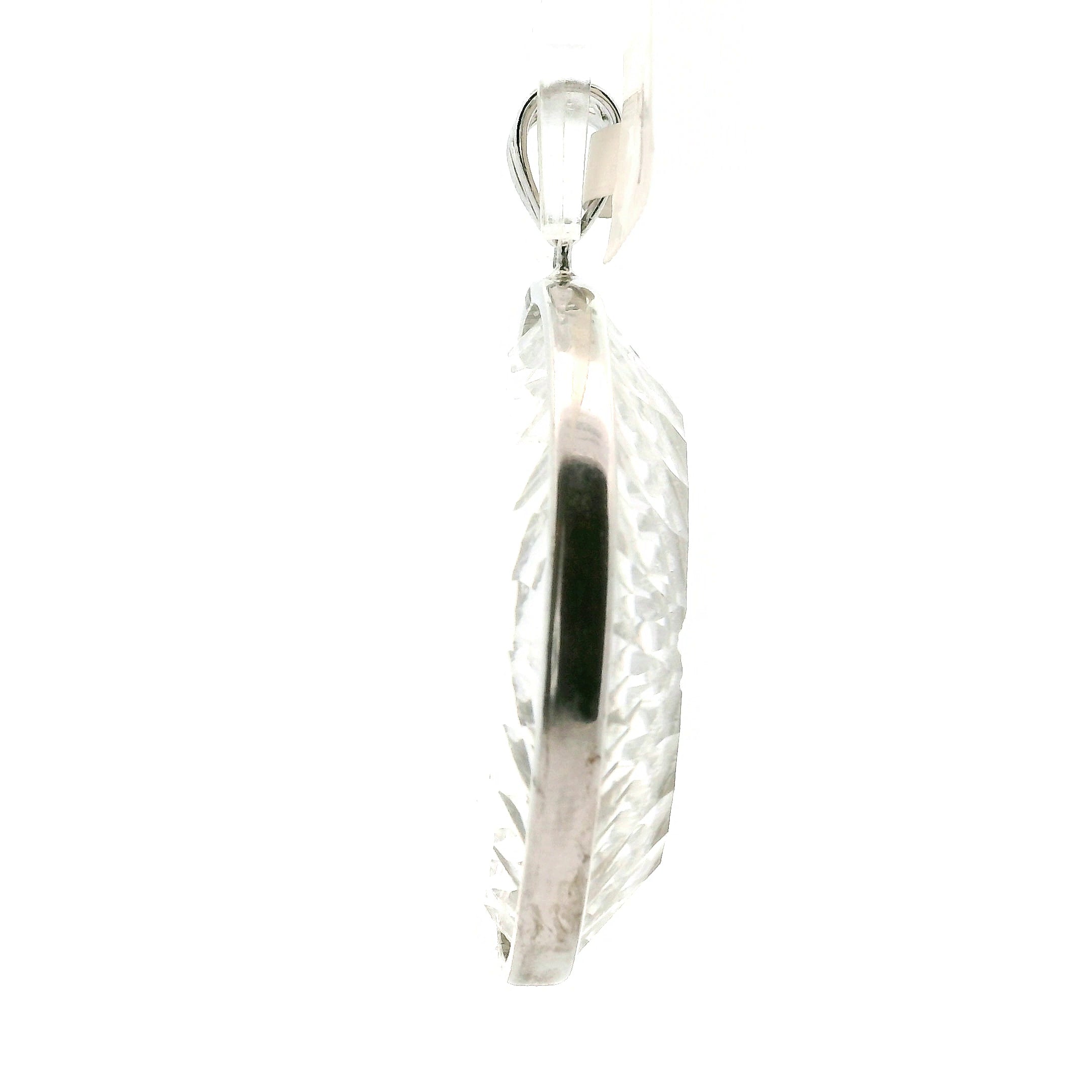 Clear Quartz with Engraved Jesus Pendant .925 Silver for Protection and Manifestation
