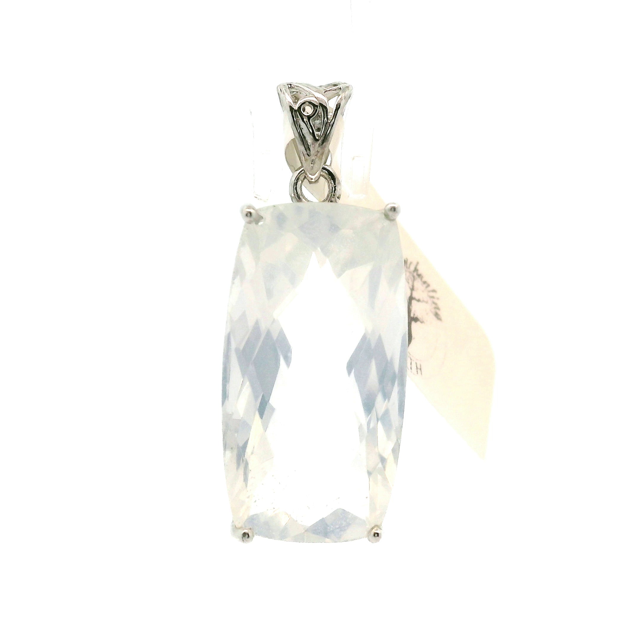 Moon Quartz Pendant .925 Silver for Divination