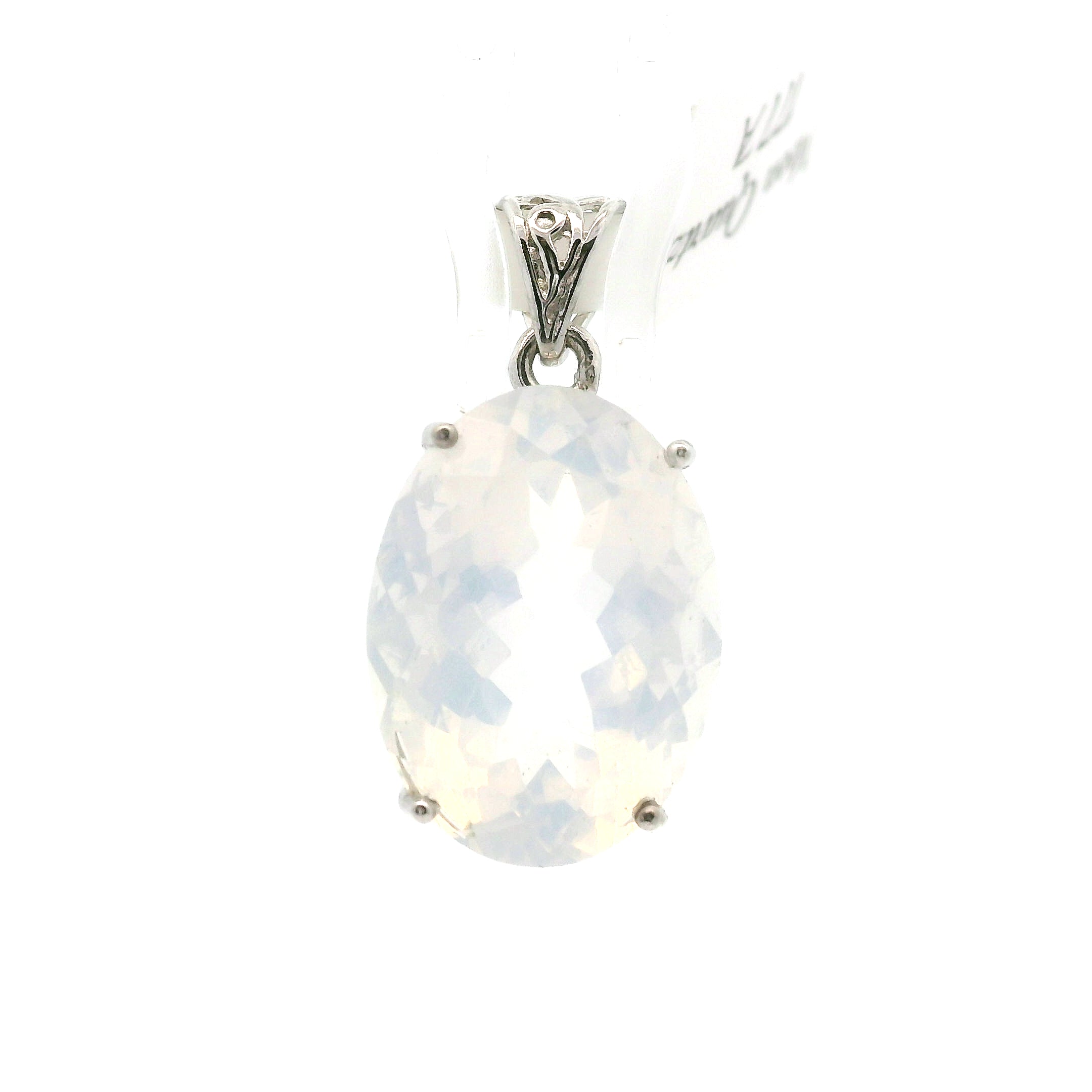 Moon Quartz Pendant .925 Silver for Divination