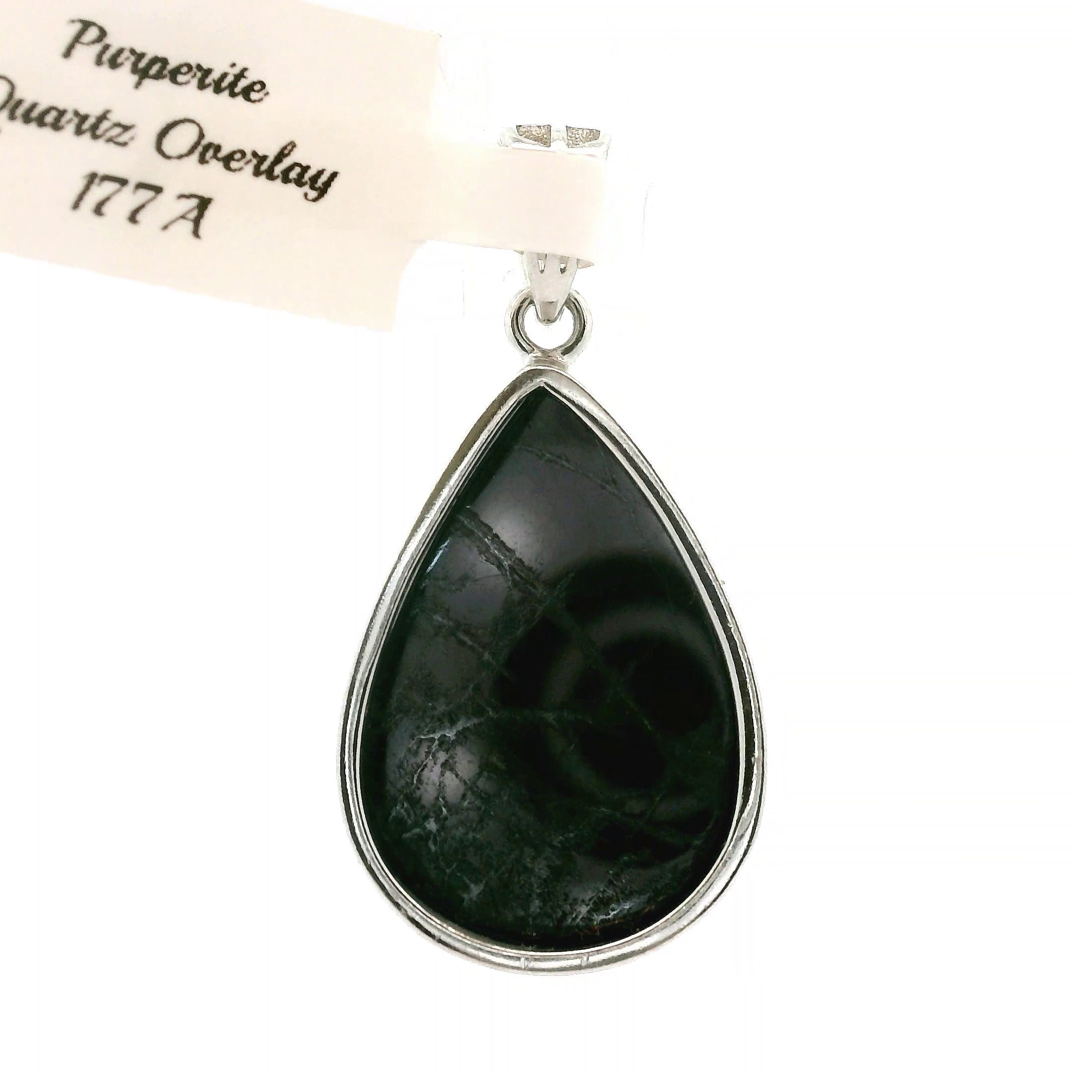 Purperite with Quartz Overlay Pendant .925 Silver for Spiritual Growth and Purification