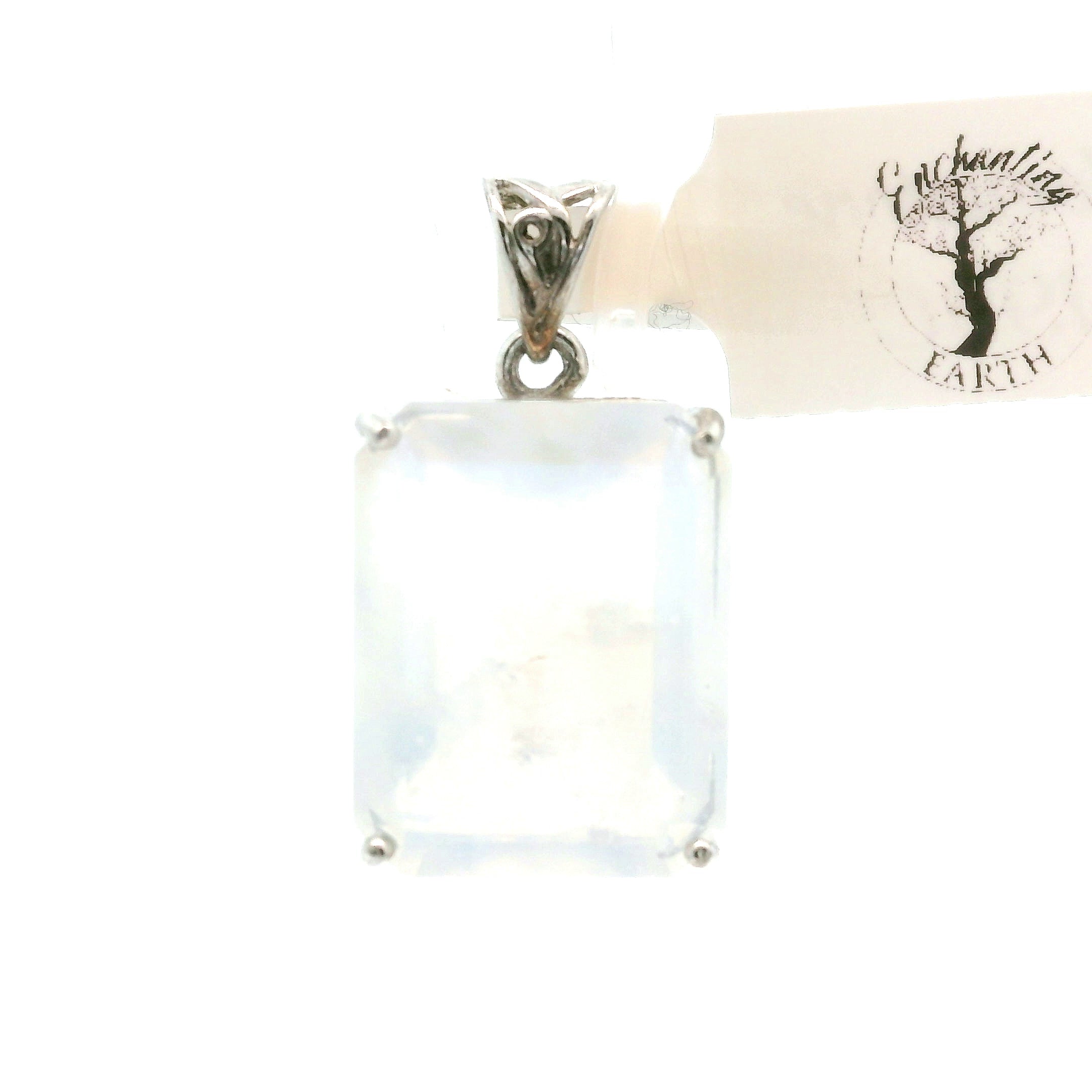 Rainbow Moonstone Faceted Pendant .925 Silver for Intuition and Energetic Purification