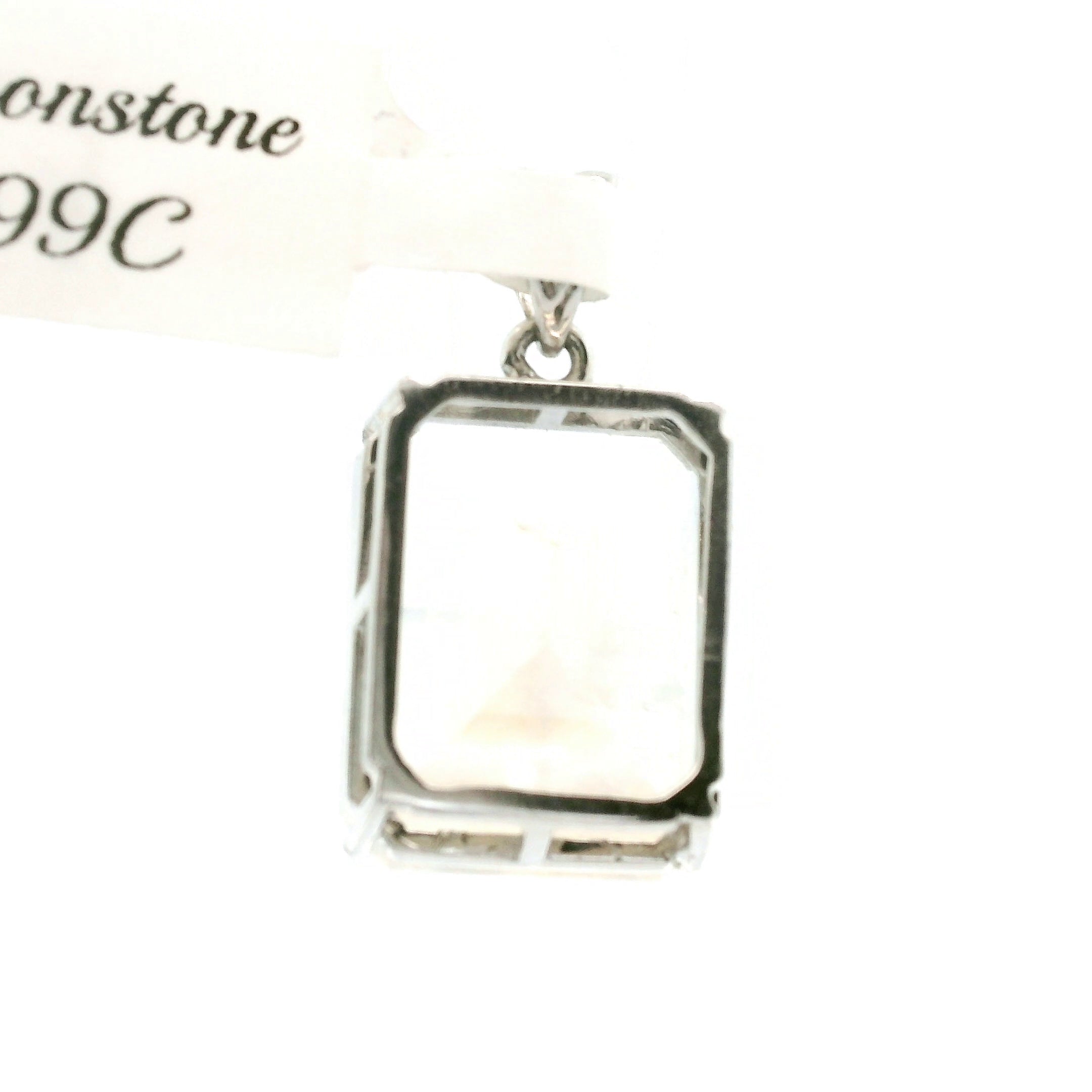 Rainbow Moonstone Faceted Pendant .925 Silver for Intuition and Energetic Purification