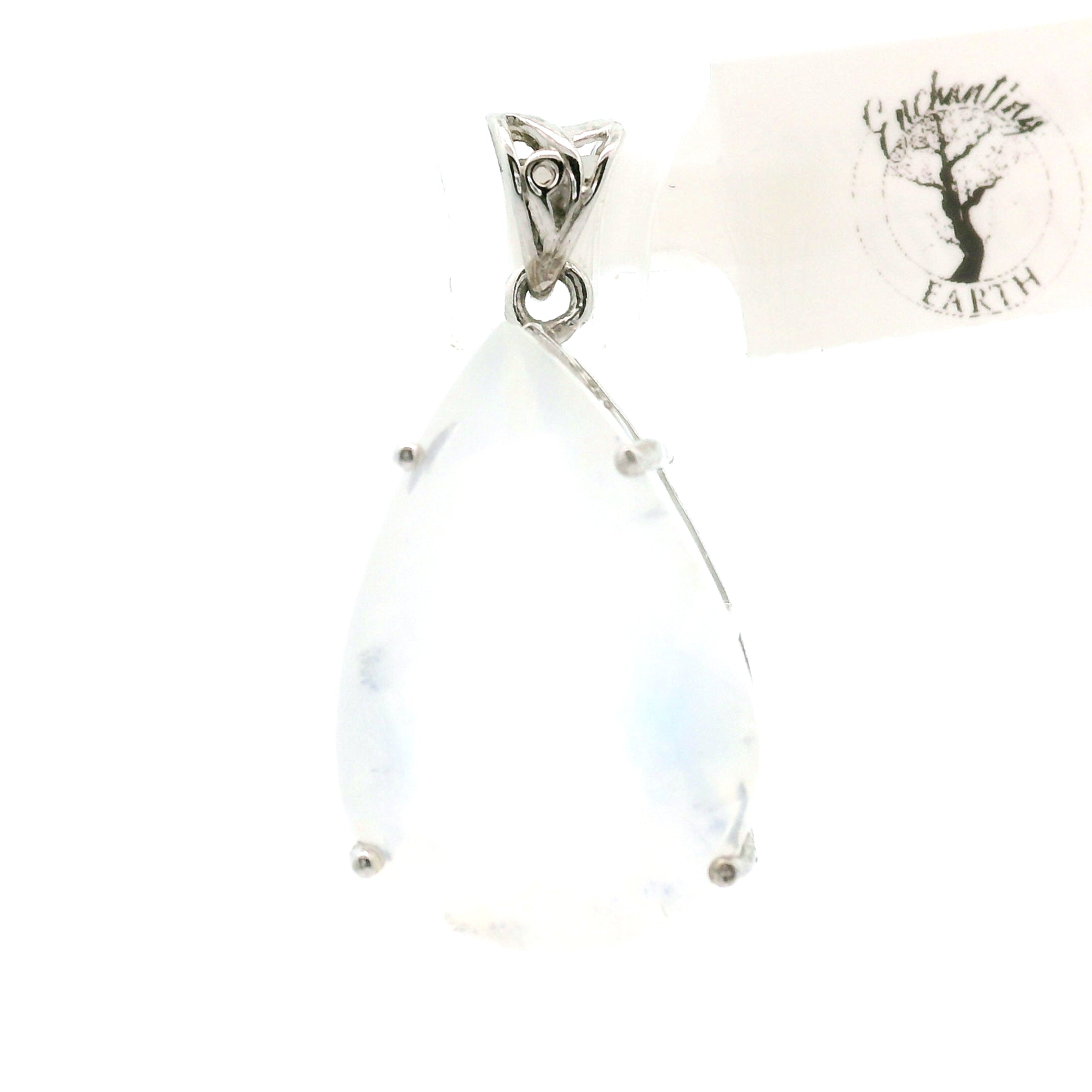 Rainbow Moonstone Faceted Pendant .925 Silver for Intuition and Energetic Purification
