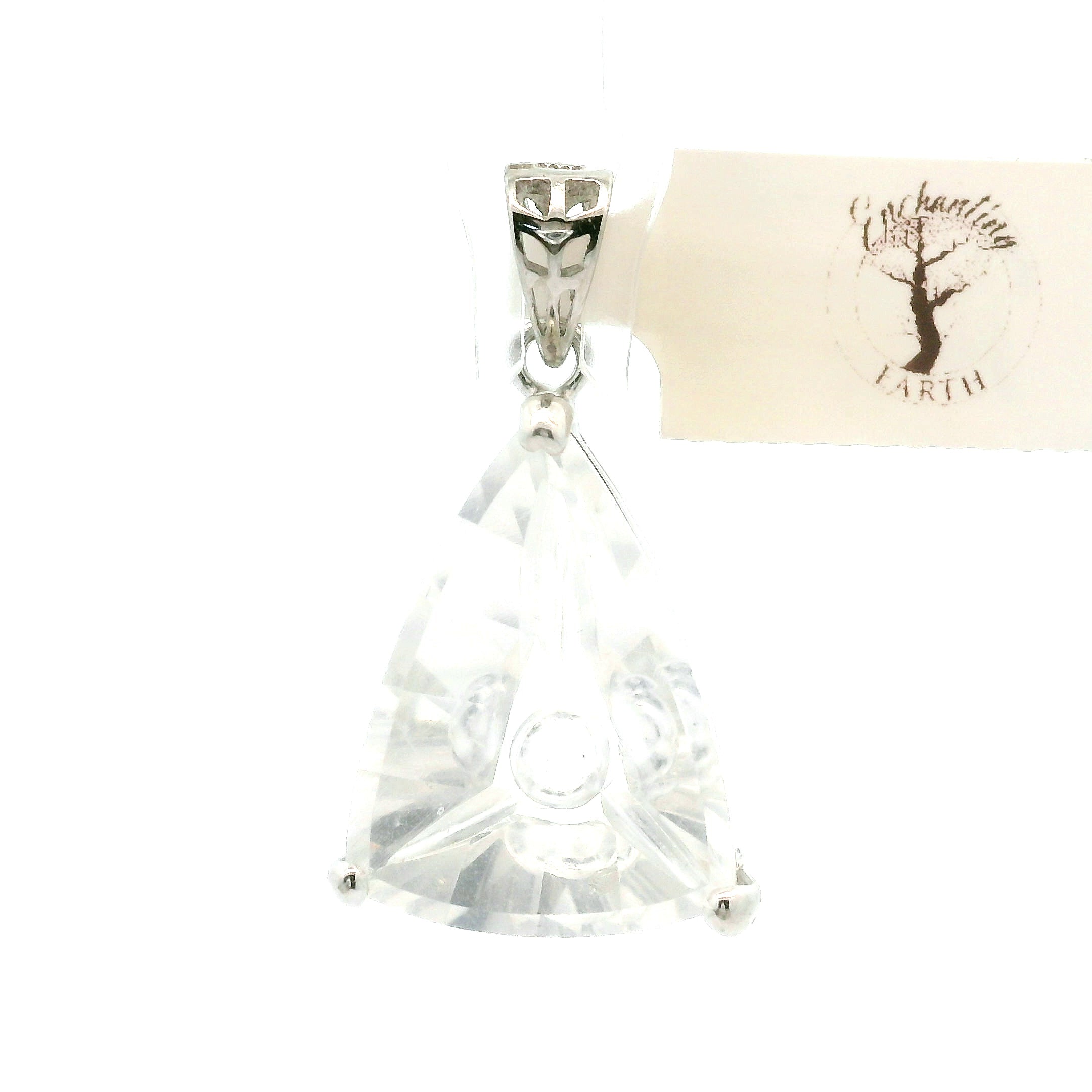 Clear Quartz Fantasy Cut Pendant .925 Silver for Healing, Intention Setting and Manifesting your Desires