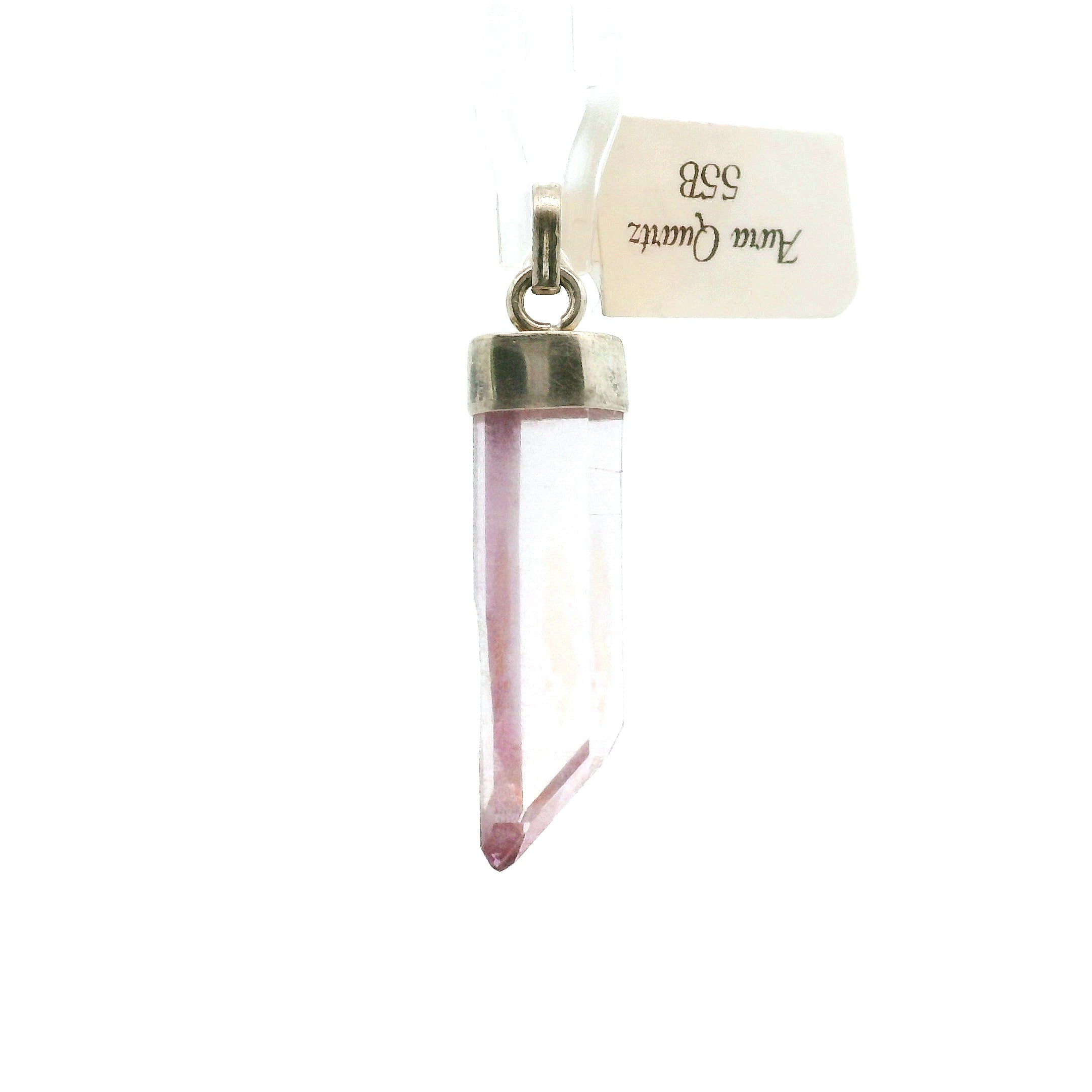 Aqua Aura Quartz Point Pendants .925 Silver for Love, Connection with Angels and Spirit Guides