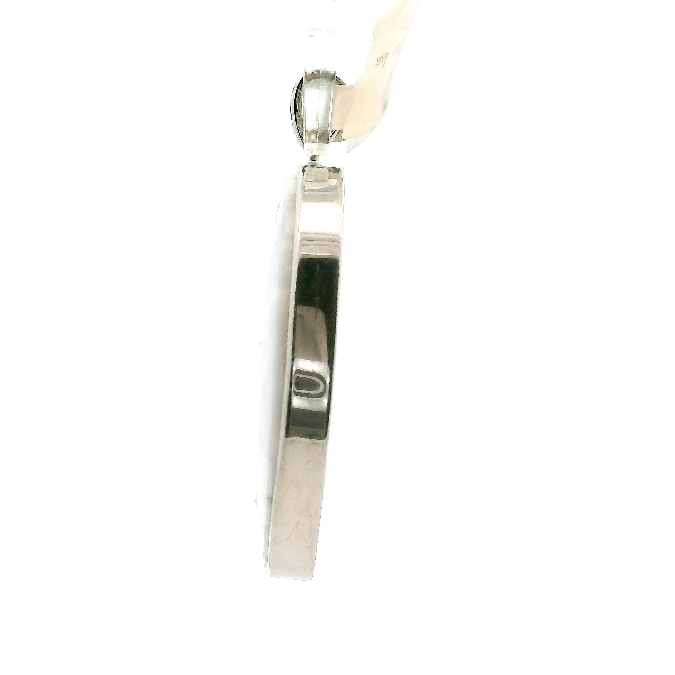 White Plume Agate Pendant .925 Silver for Peace and Soothing Stress