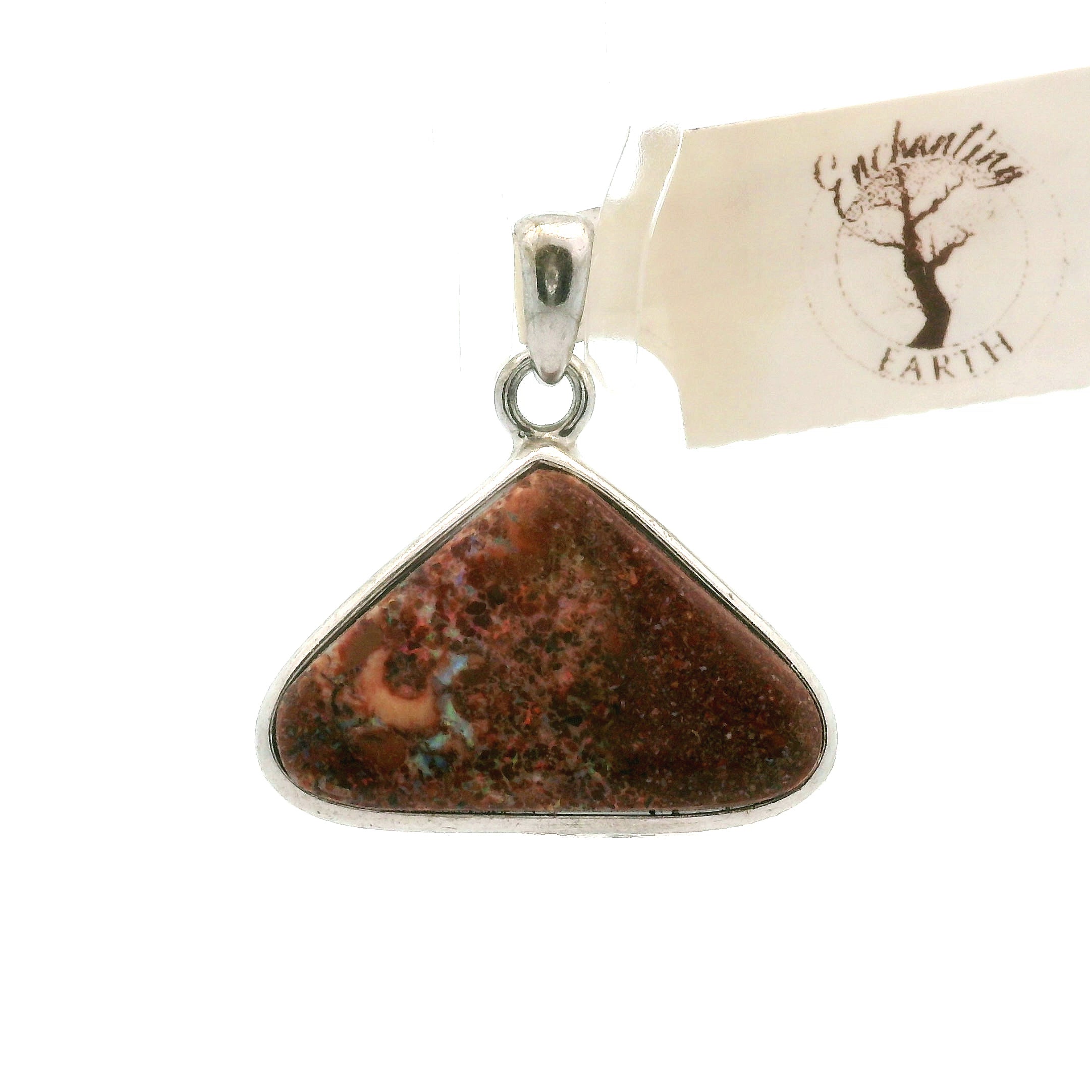 Boulder Opal Pendant .925 Silver for Emotional Support, Joy and Self Worth