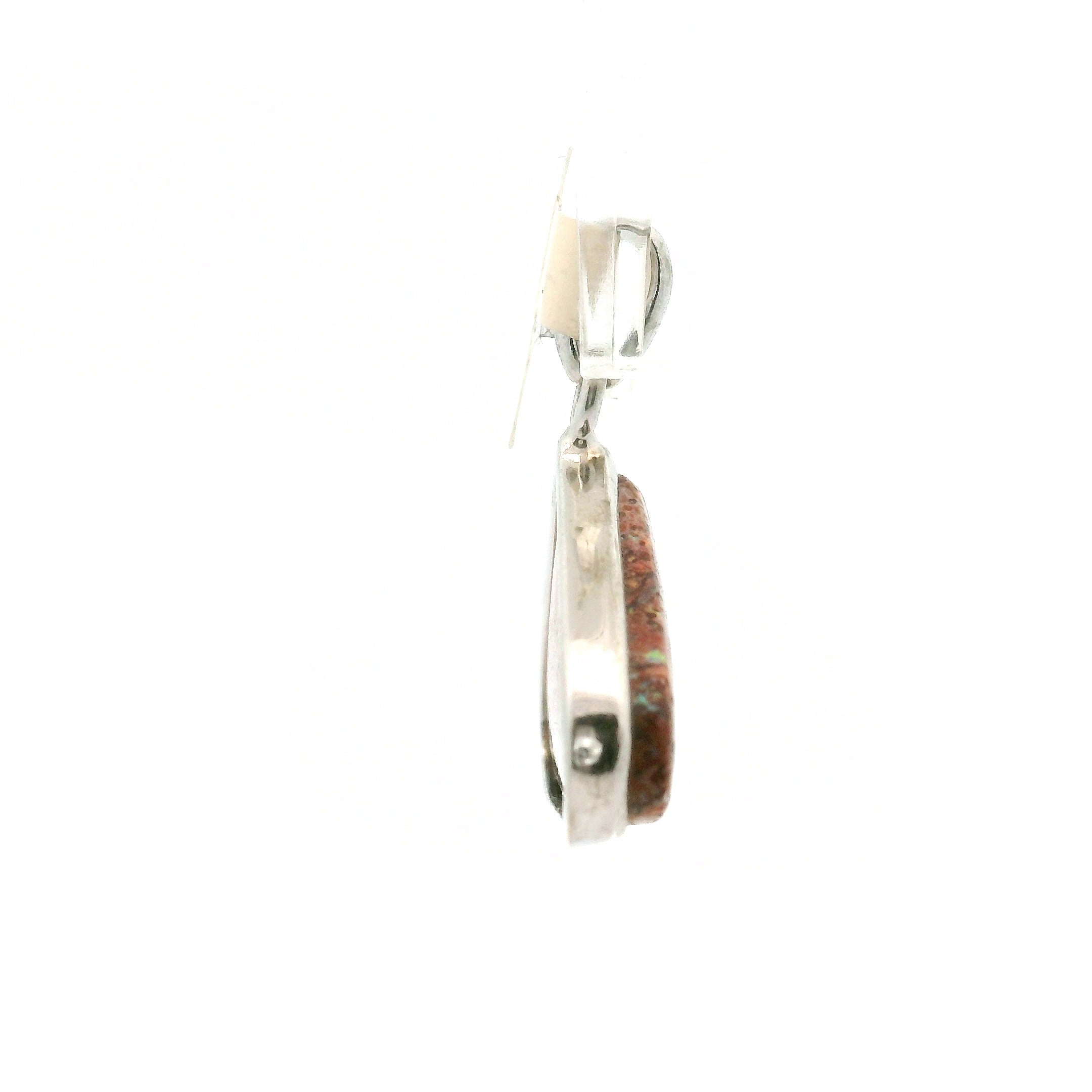 Boulder Opal Pendant .925 Silver for Emotional Support, Joy and Self Worth