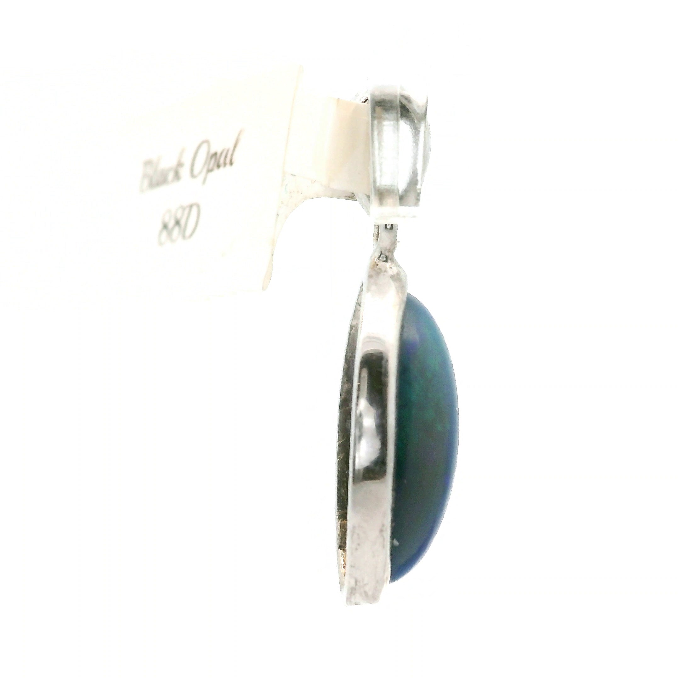 Black Opal Marquis Pendant .925 Silver for Psychic Abilities, Breakthroughs and Grounding