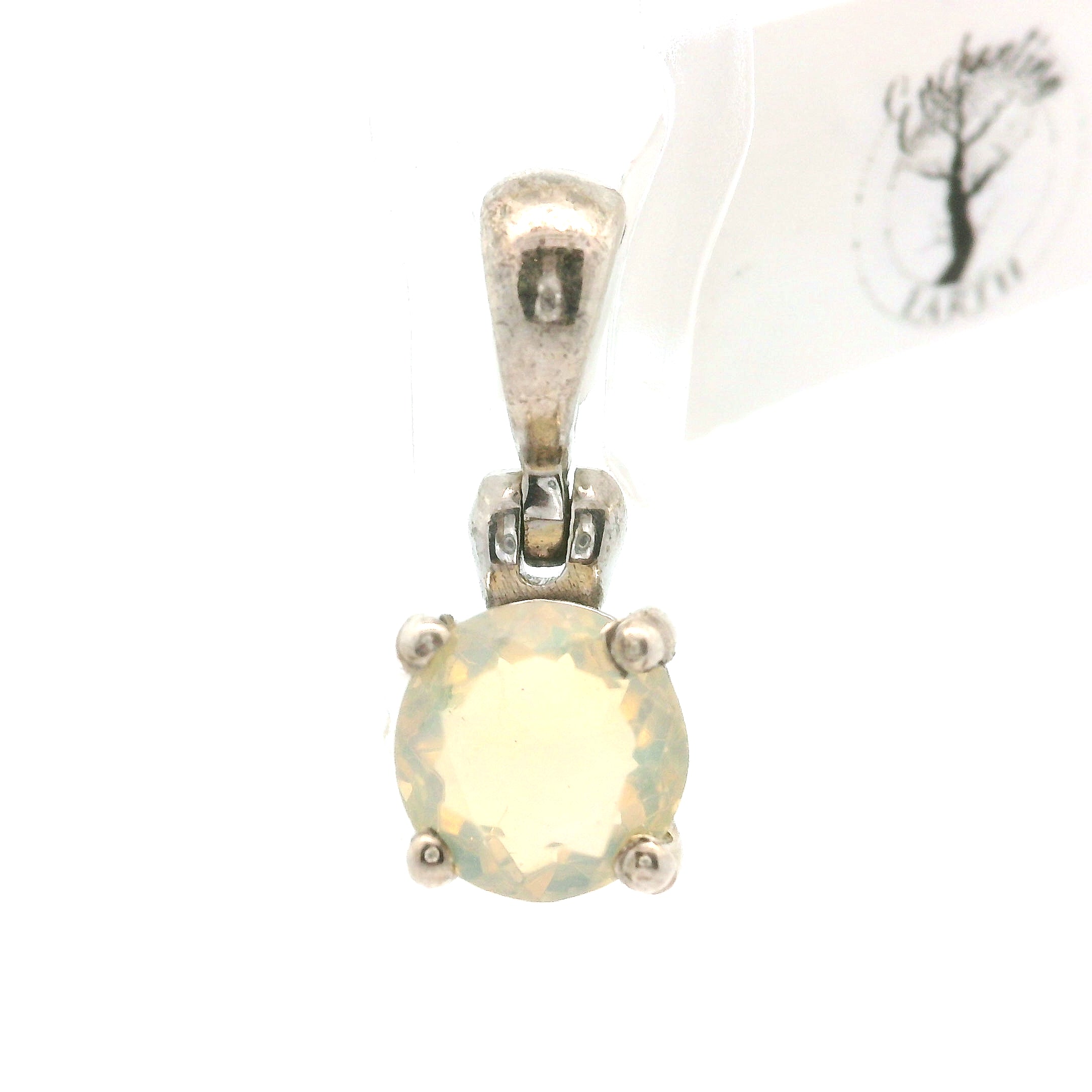 Ethiopian Opal Pendant .925 Silver for Transformation and Aura Balancing