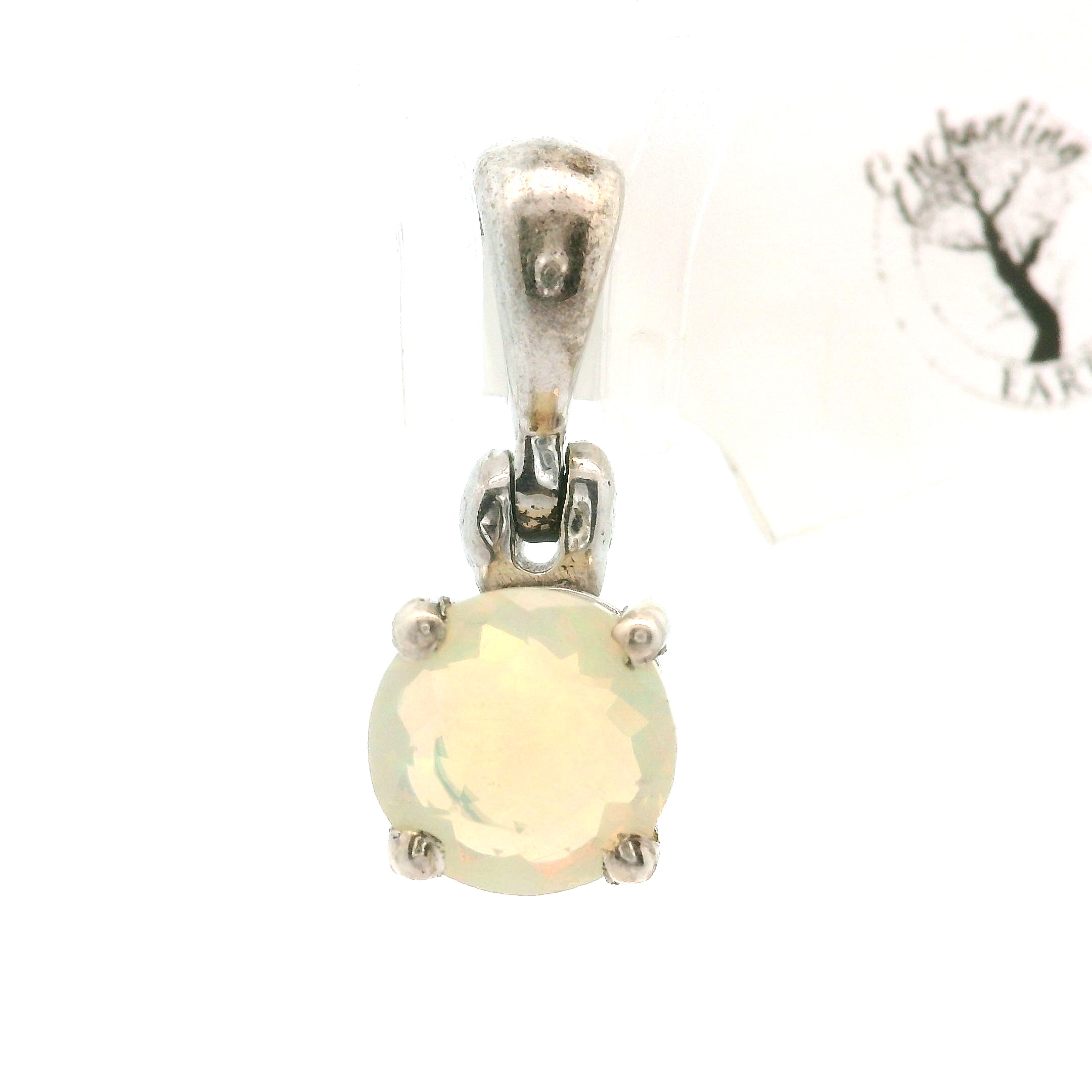 Ethiopian Opal Pendant .925 Silver for Transformation and Aura Balancing
