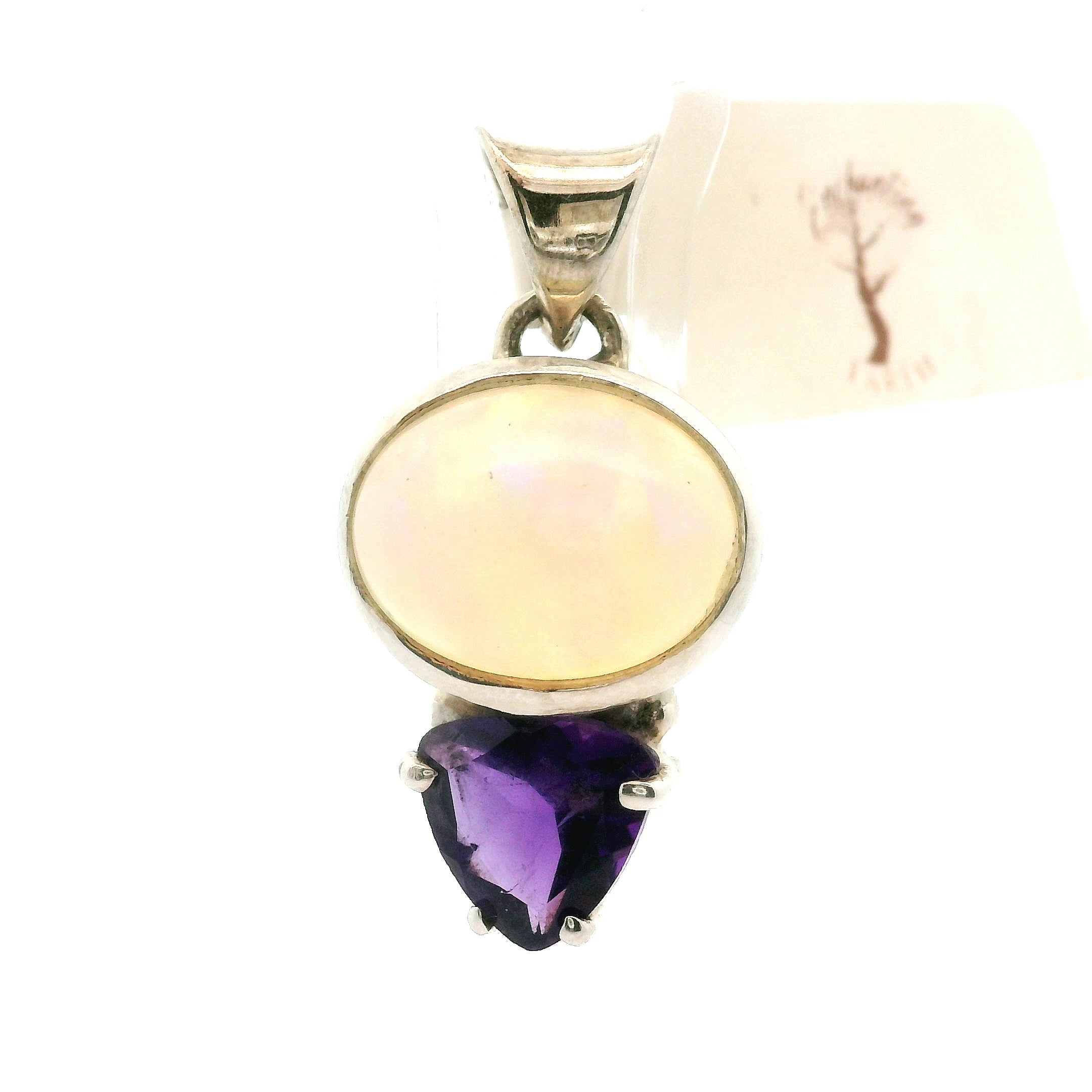 Ethiopian Opal Multi-Stone Pendants .925 Silver for Transformation and Aura Balancing