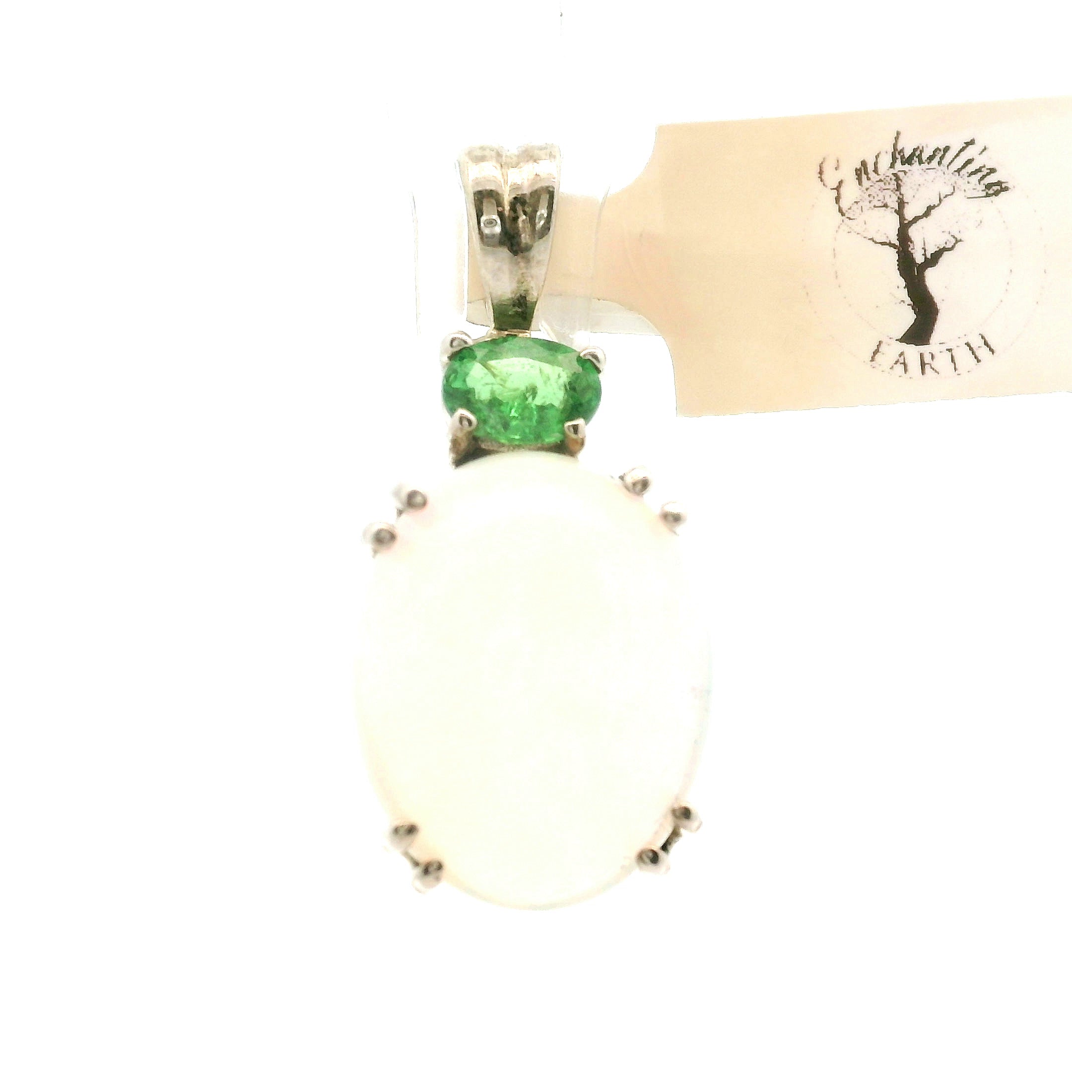 Ethiopian Opal with Tourmaline Pendants .925 Silver for Transformation and Aura Balancing