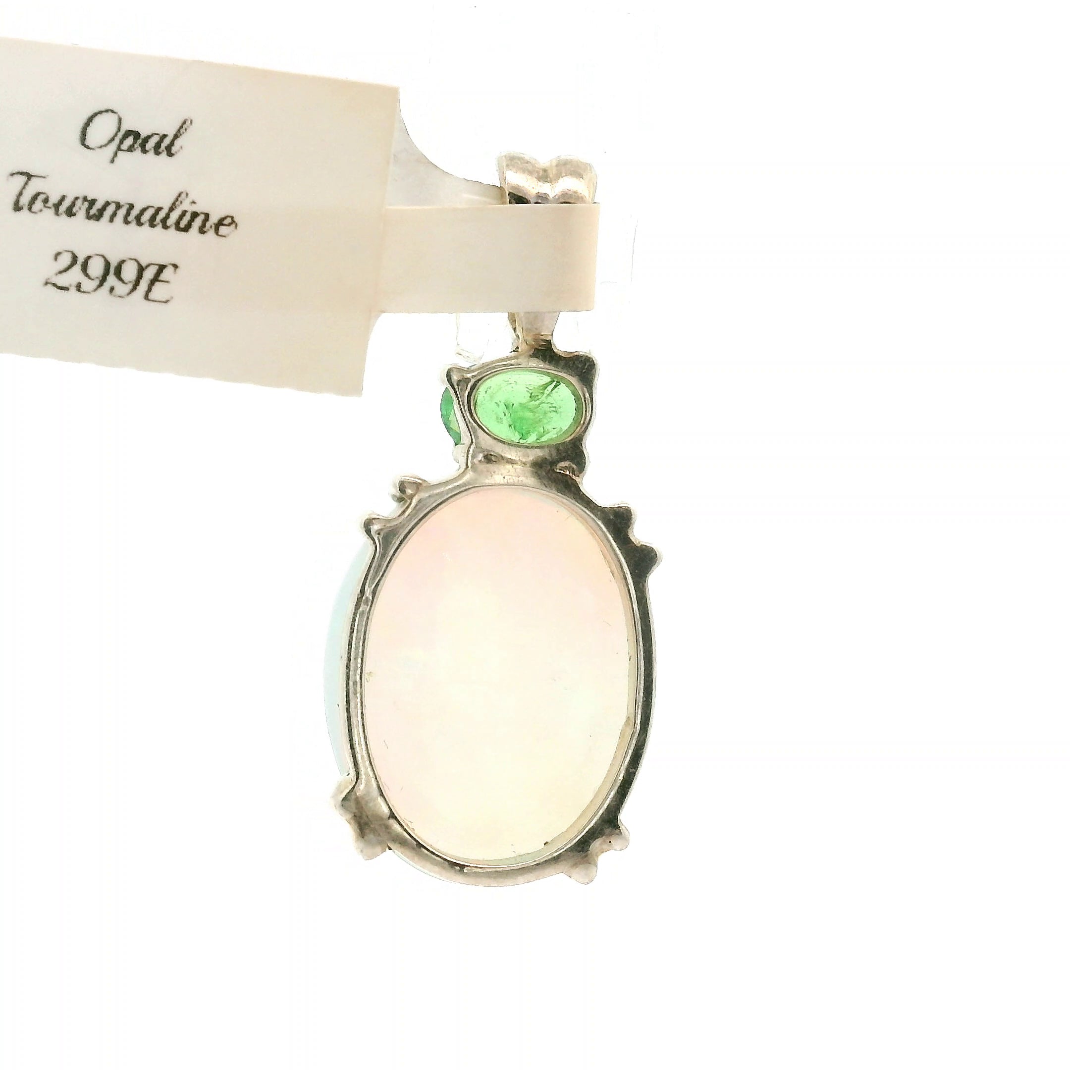 Ethiopian Opal with Tourmaline Pendants .925 Silver for Transformation and Aura Balancing