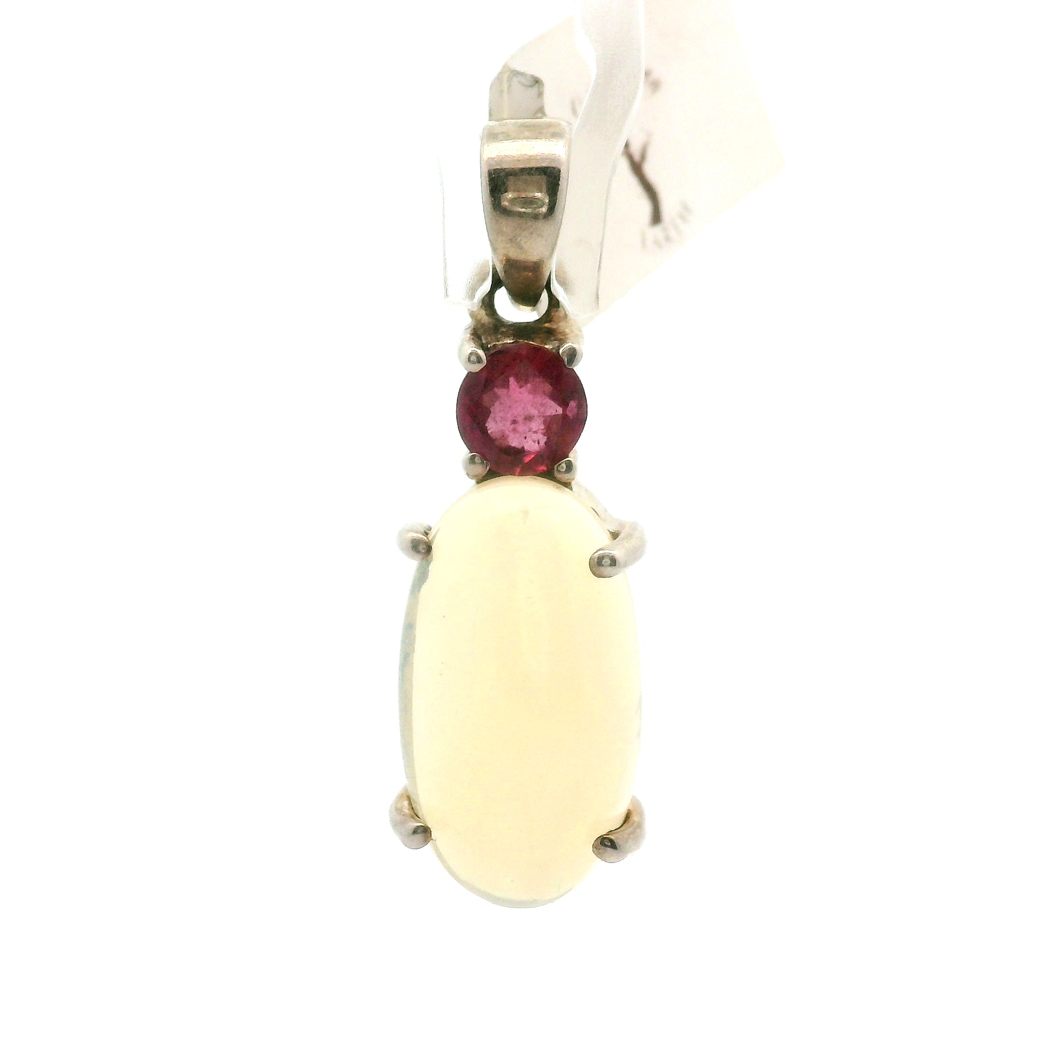 Ethiopian Opal with Tourmaline Pendants .925 Silver for Transformation and Aura Balancing