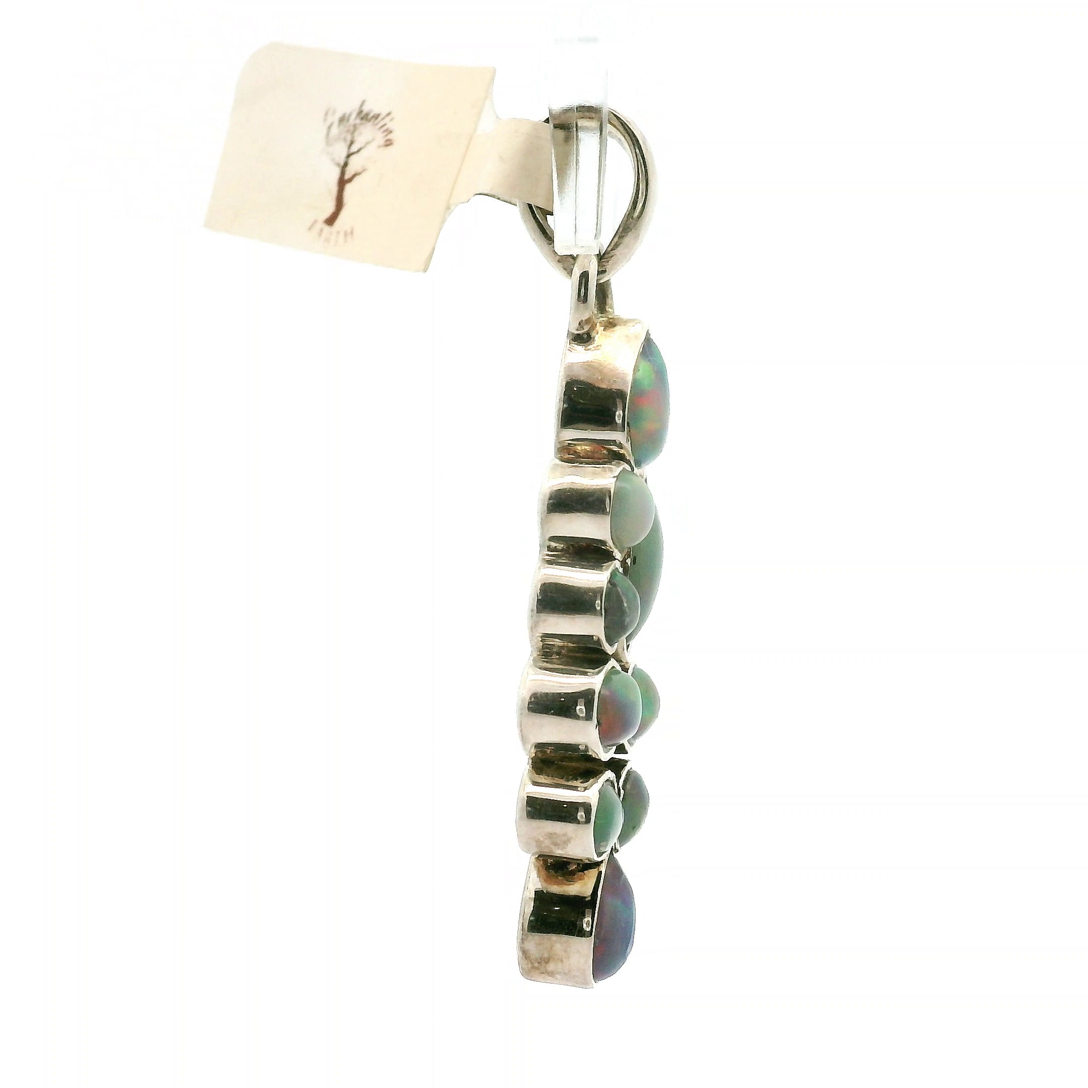 Ethiopian Opal Multi-Stone Pendants .925 Silver for Transformation and Aura Balancing
