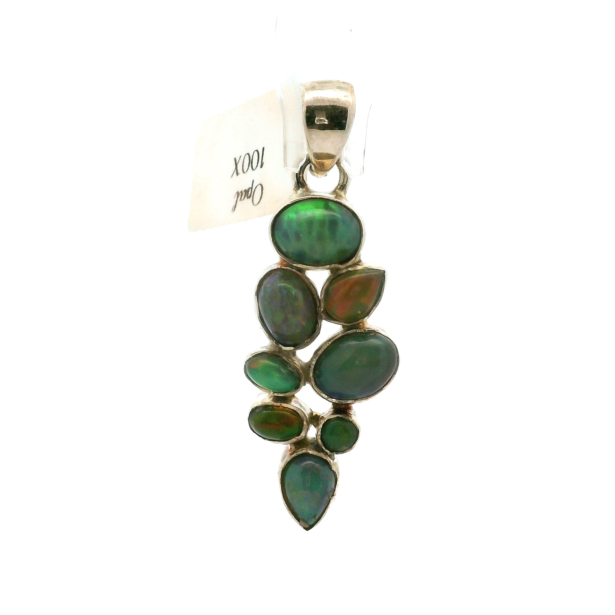 Ethiopian Opal Multi-Stone Pendants .925 Silver for Transformation and Aura Balancing