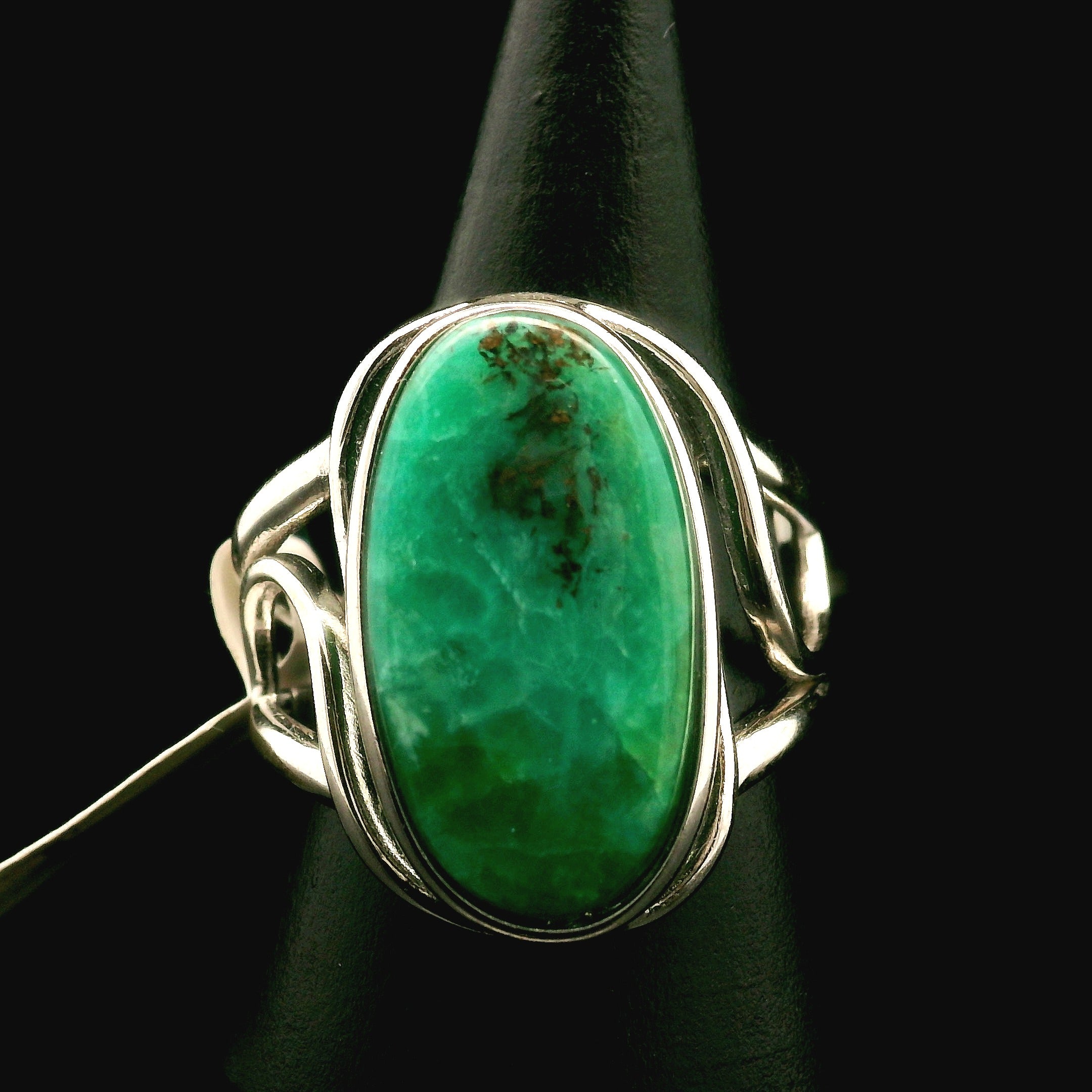 Blue Opal Cuff Ring .925 Silver for Encouraging Surrender to the Divine Will