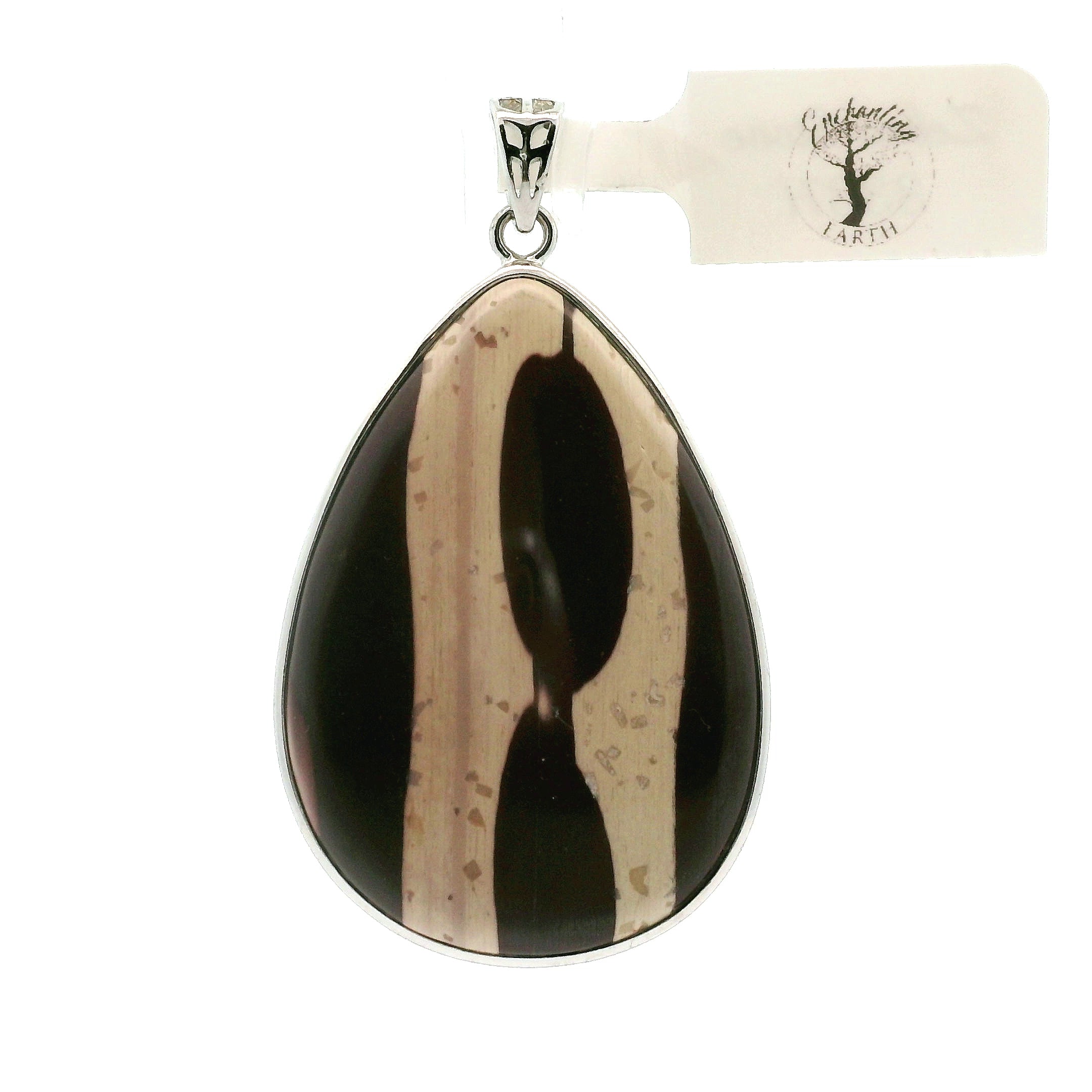 Zebra Stone Pendant .925 Silver for Overcoming Challenges and Staying Grounded