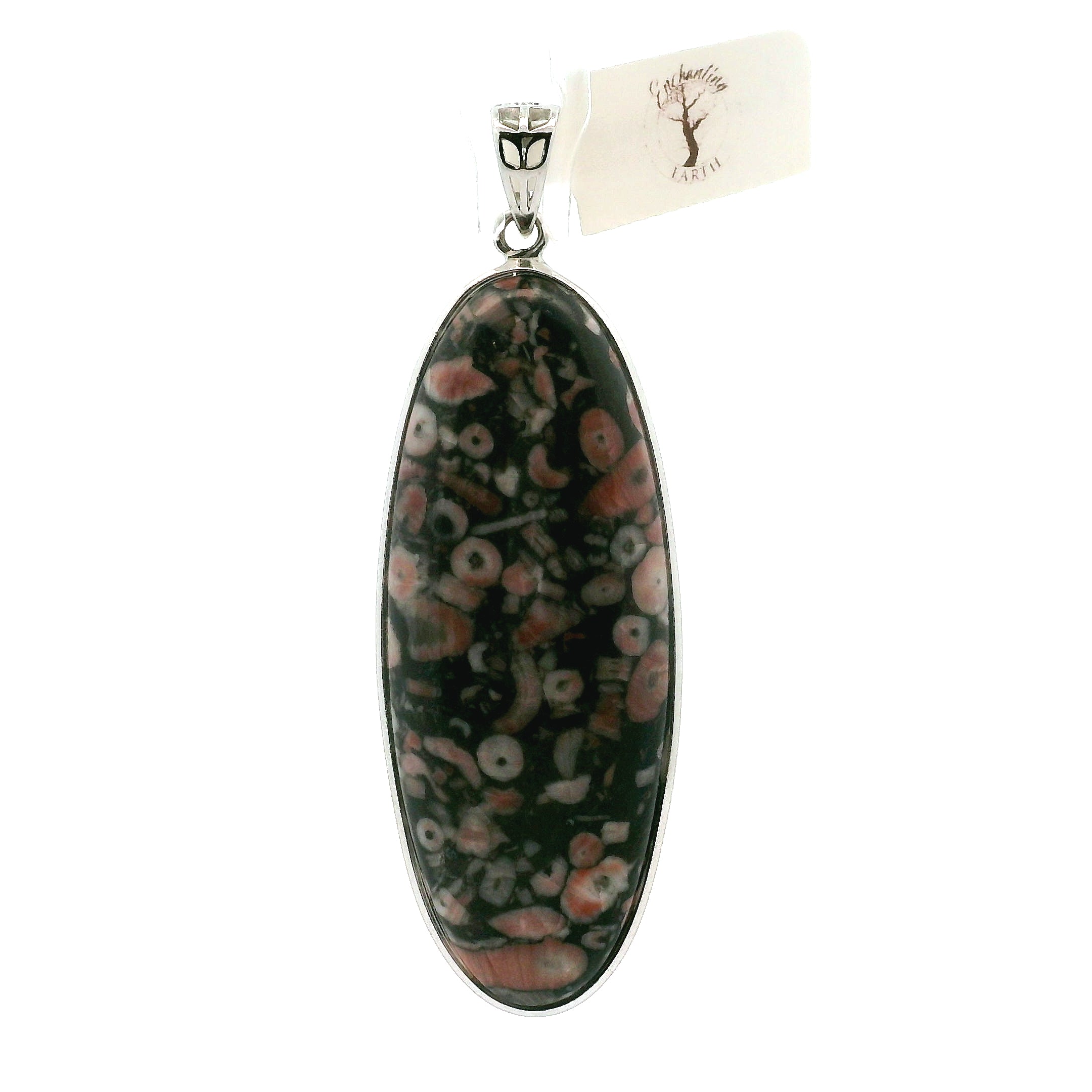 Crinoid Fossil Pendant .925 Silver for Strength, Grounding and Earth Connection