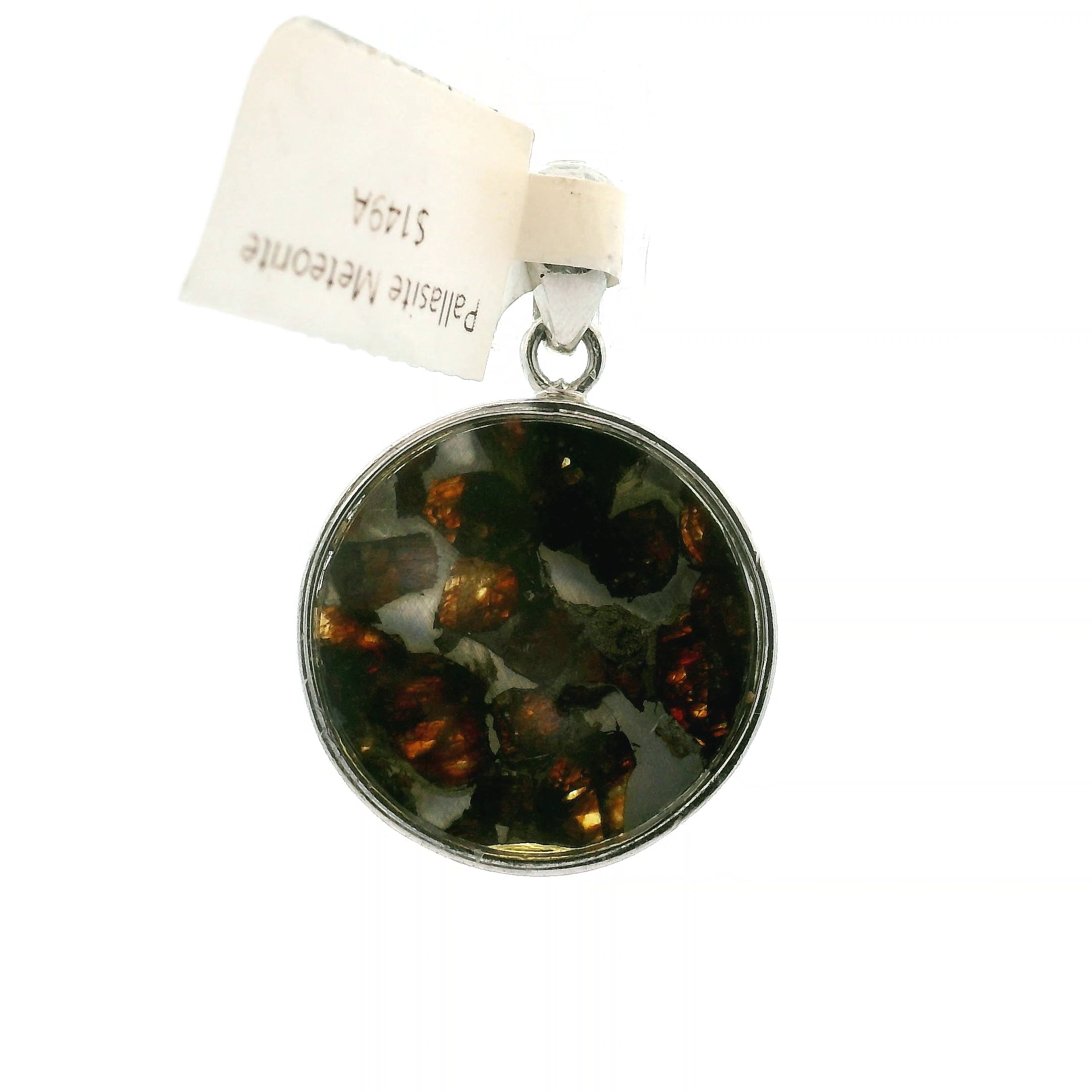 Pallasite Meteorite Pendant .925 Silver for Spiritual Awakening and Multidimensional Awareness