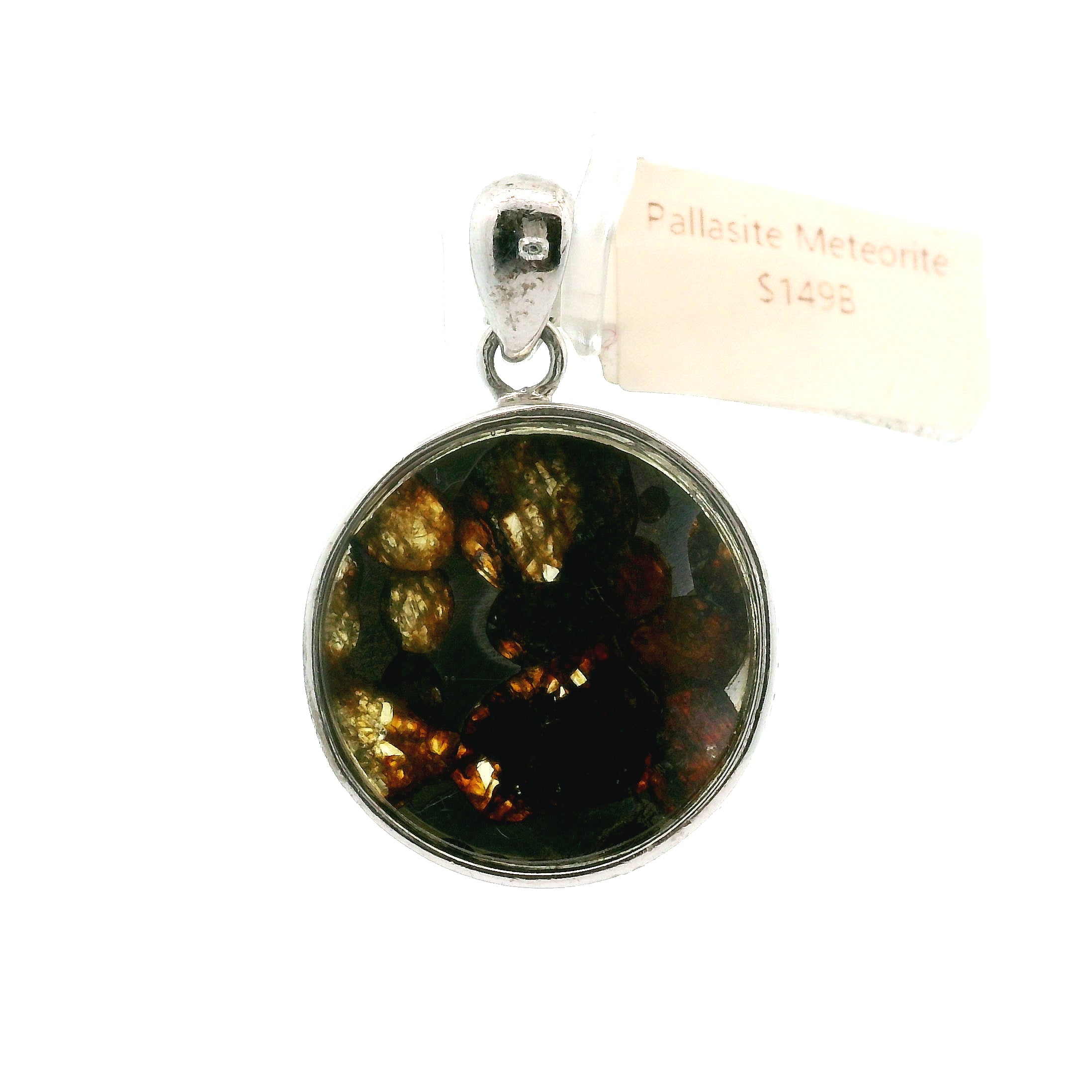 Pallasite Meteorite Pendant .925 Silver for Spiritual Awakening and Multidimensional Awareness
