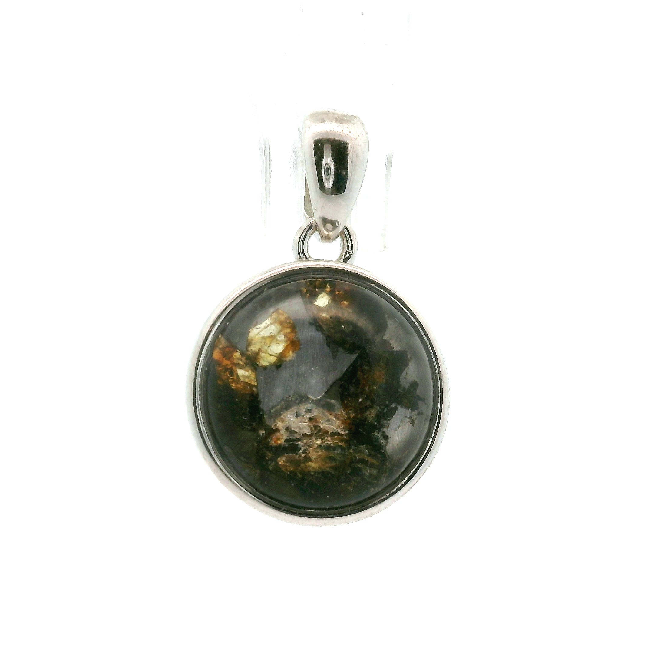 Pallasite Meteorite Pendant .925 Silver for Spiritual Awakening and Multidimensional Awareness