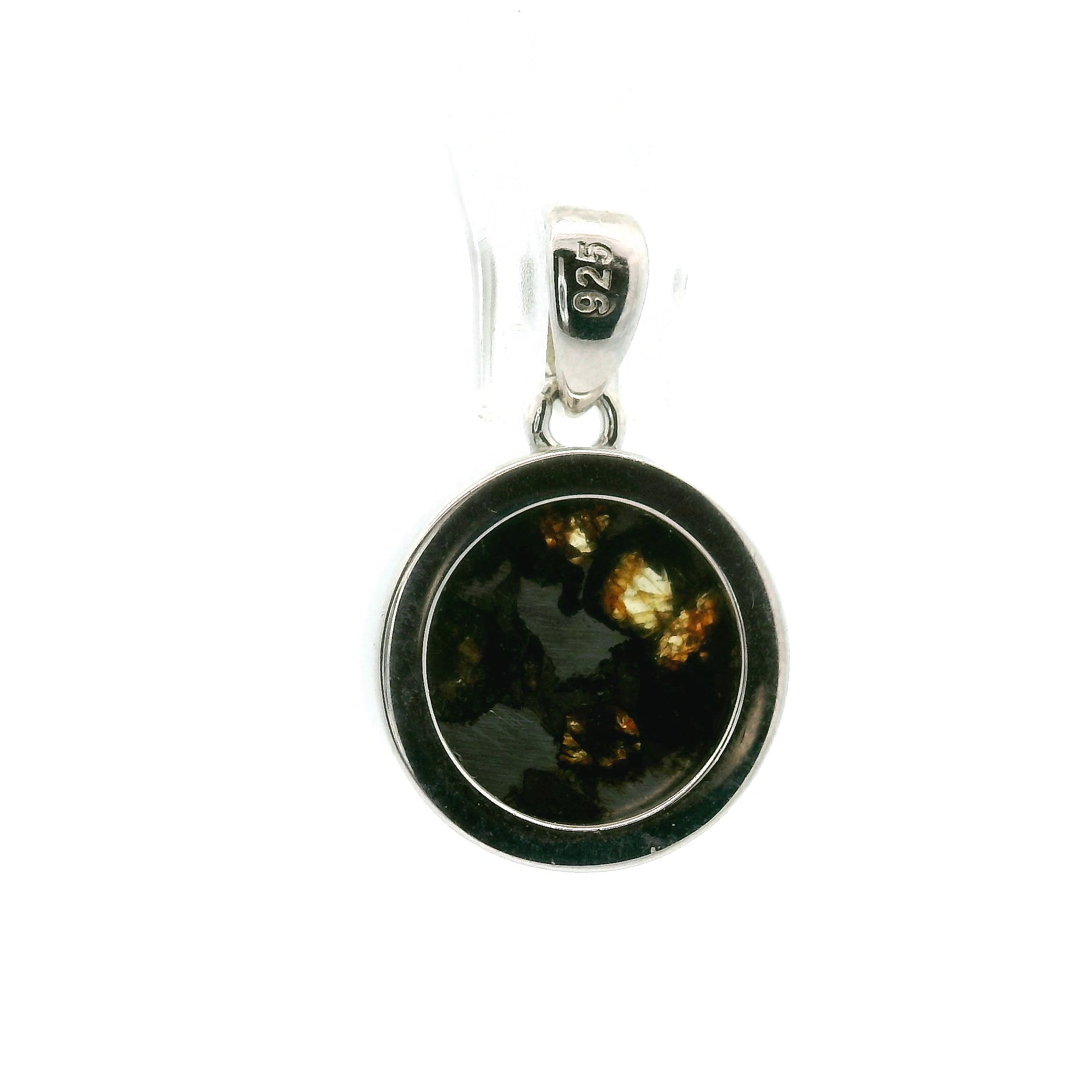 Pallasite Meteorite Pendant .925 Silver for Spiritual Awakening and Multidimensional Awareness