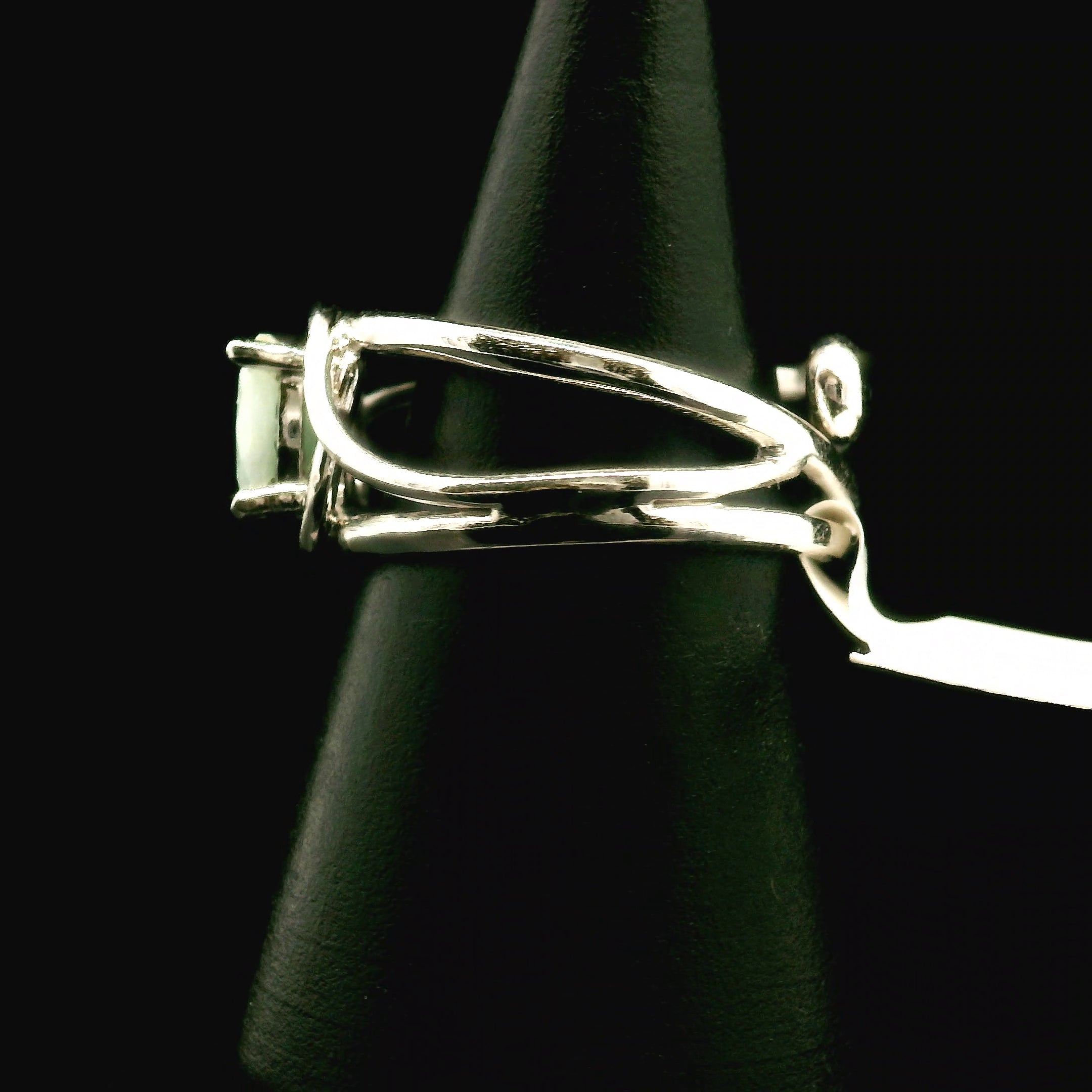 Amazonite Faceted Midi Cuff Ring .925 Silver for Communication, Harmony and Hope