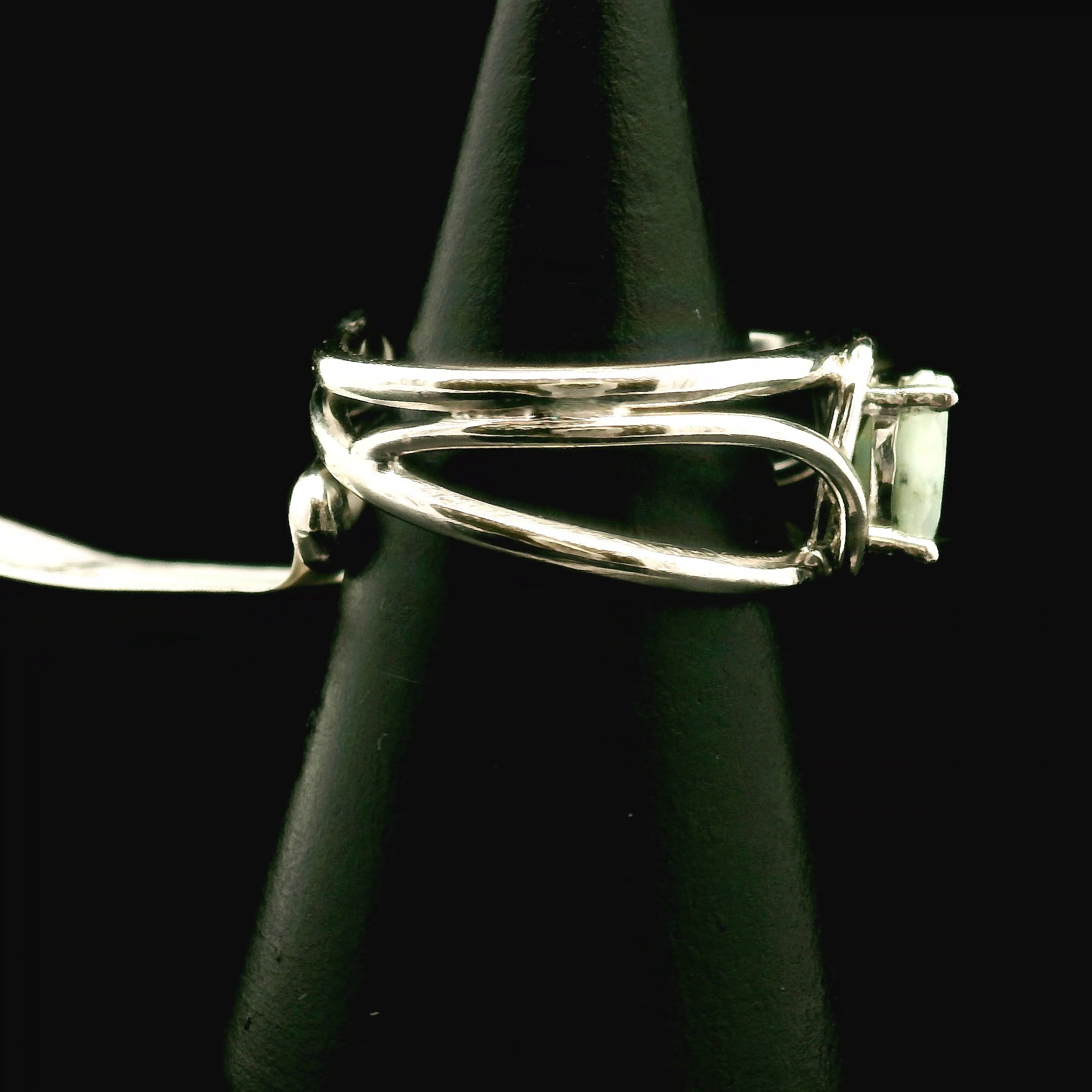 Amazonite Faceted Midi Cuff Ring .925 Silver for Communication, Harmony and Hope