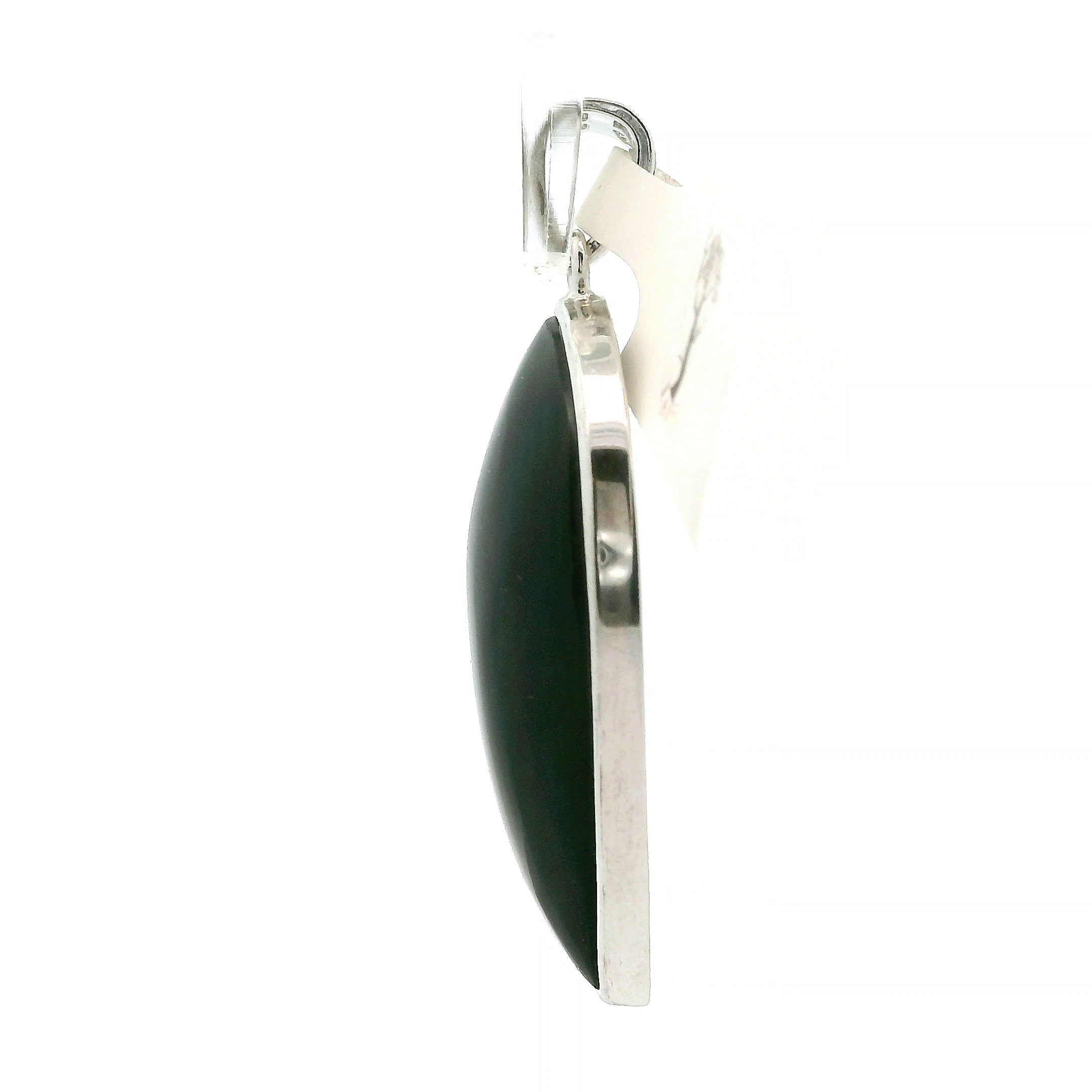 Velvet Obsidian Mexico Pendant .925 Silver for Transformation, Power and Protection