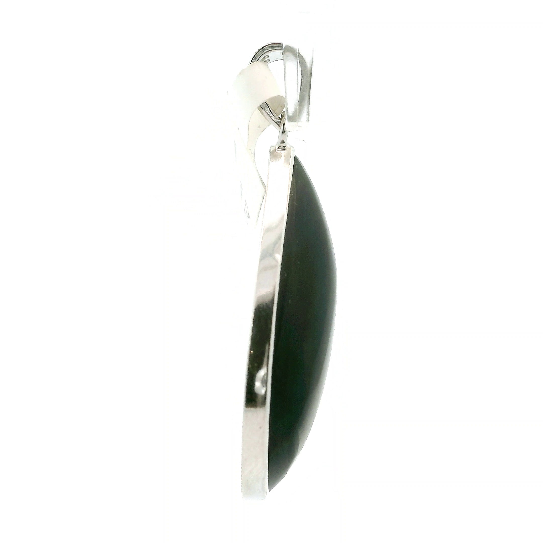 Velvet Obsidian Mexico Pendant .925 Silver for Transformation, Power and Protection