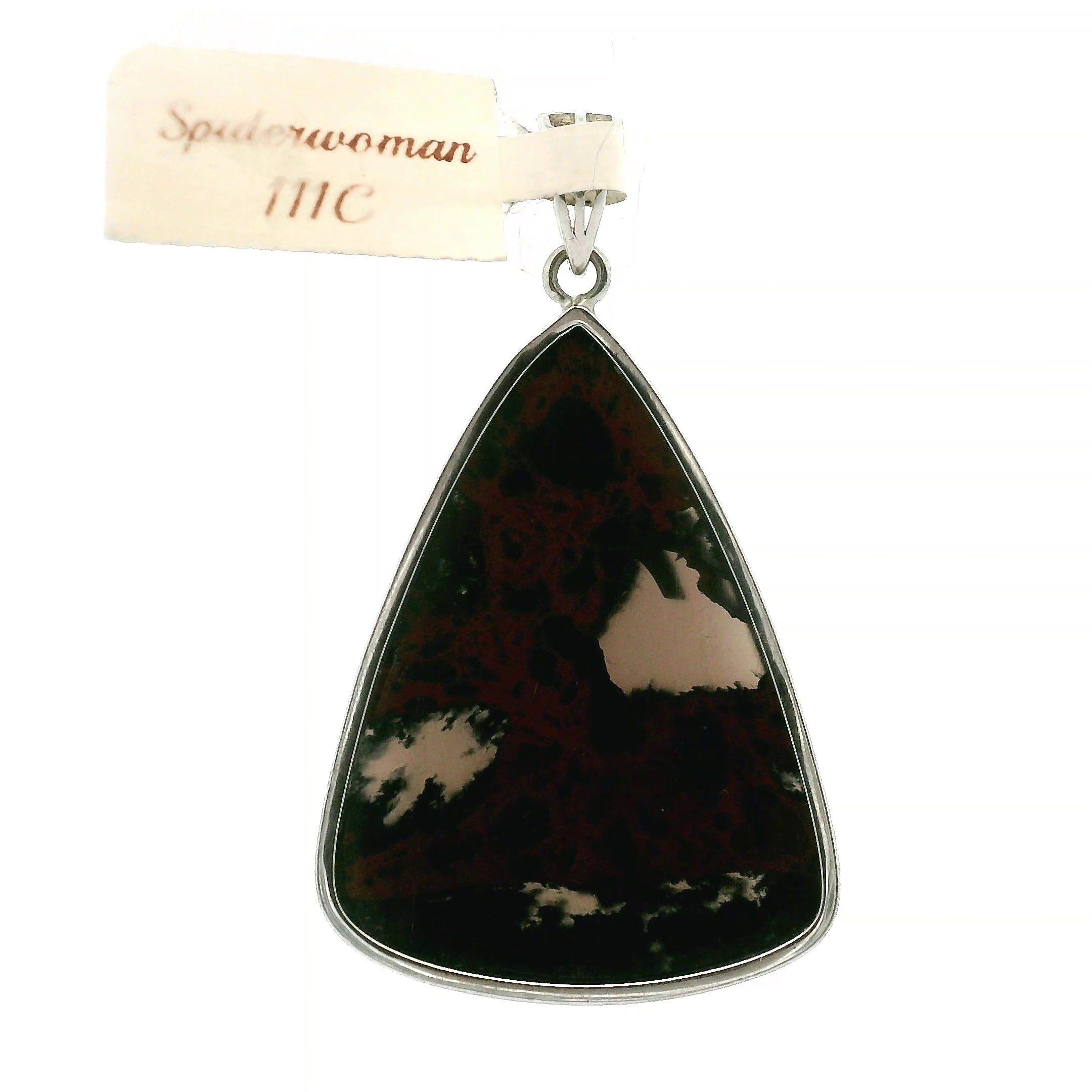 Spiderwoman Jasper Pendant .925 Silver for Connecting and Grounding