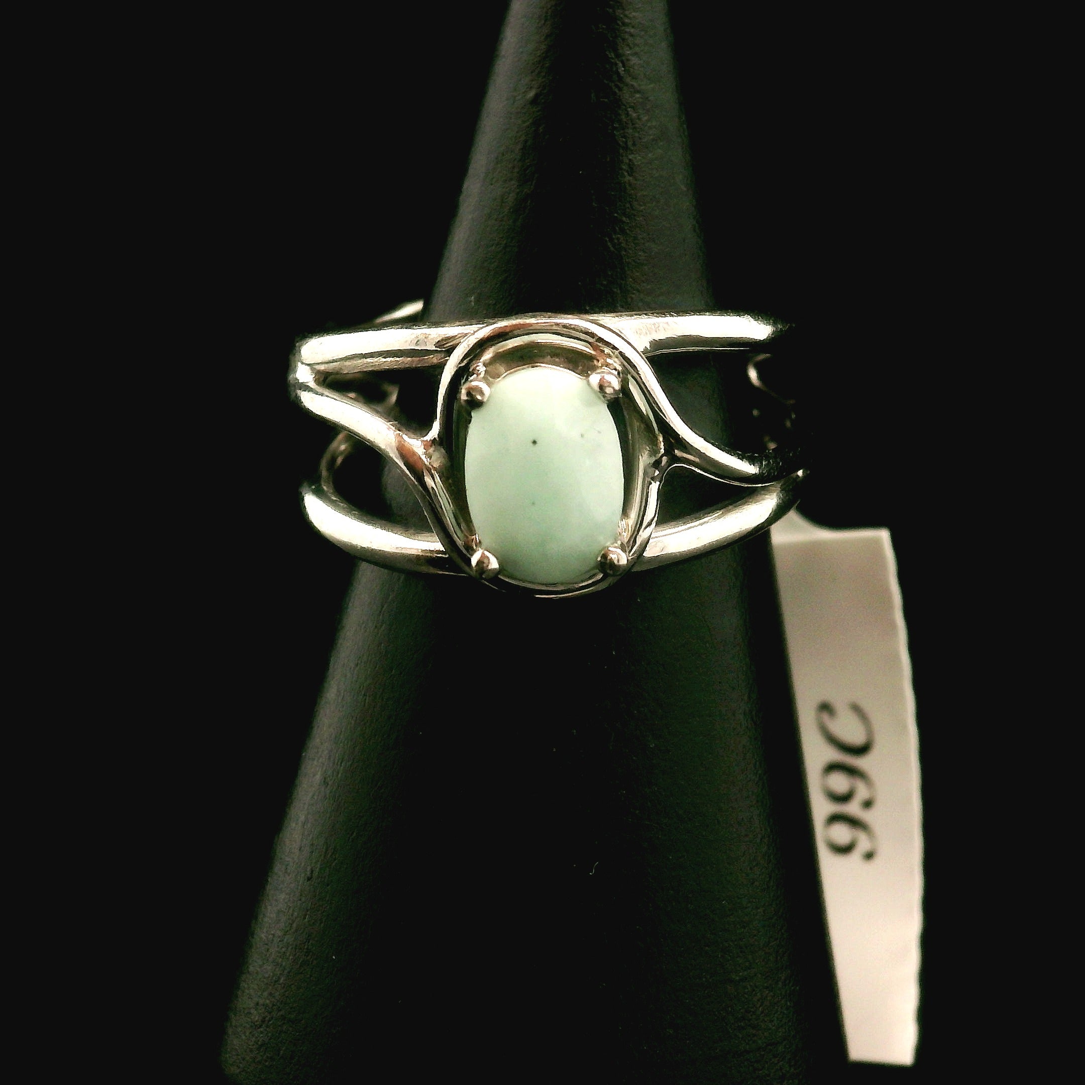 Amazonite Faceted Midi Cuff Ring .925 Silver for Communication, Harmony and Hope