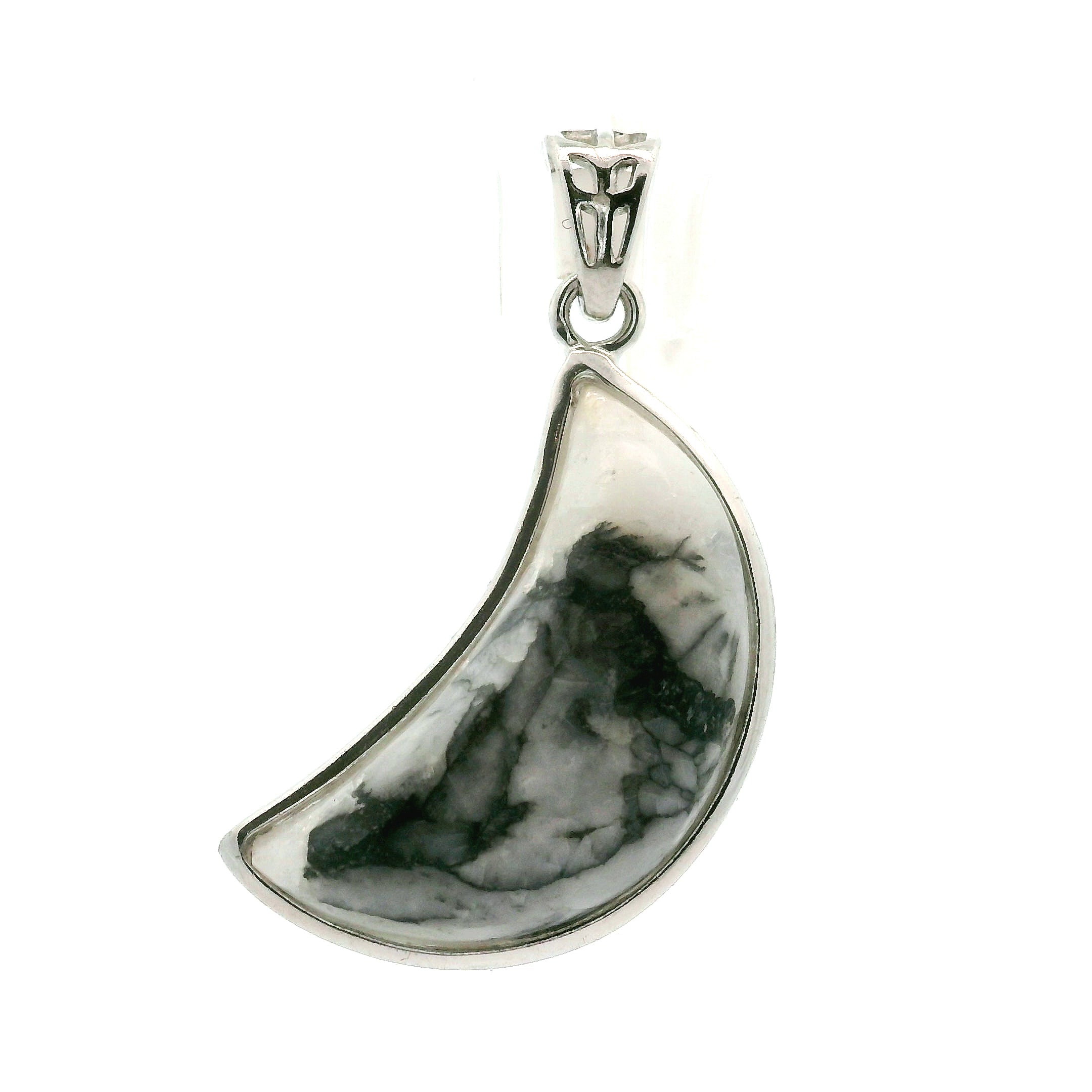 Penolite Moon Pendant .925 Silver with Rhodium Plating for Emotional Maturity, and Improved Self Esteem