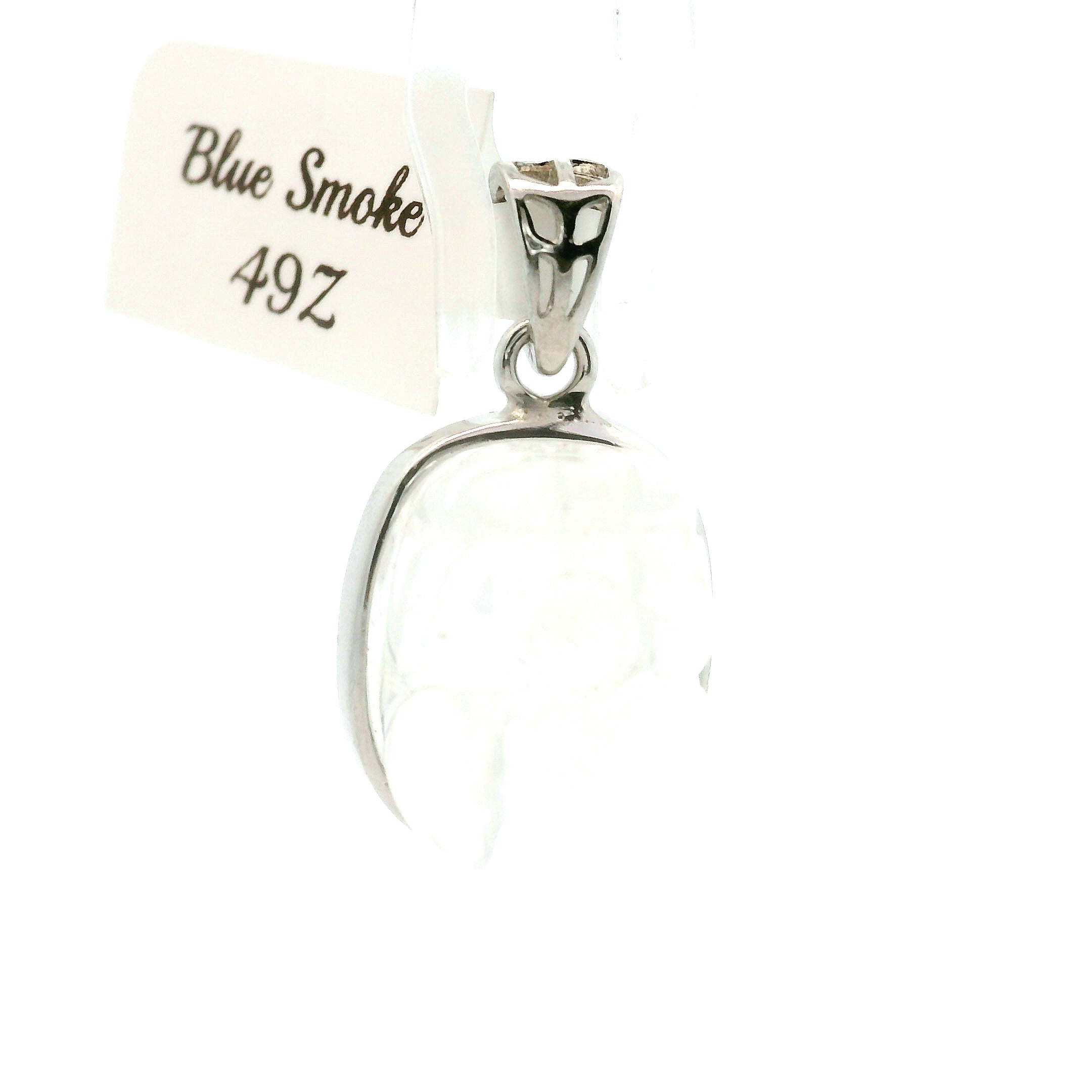 Blue Smoke Lemurian Quartz Pixiu Pendant .925 Silver for Ascension, Connection with Guides and Meditation