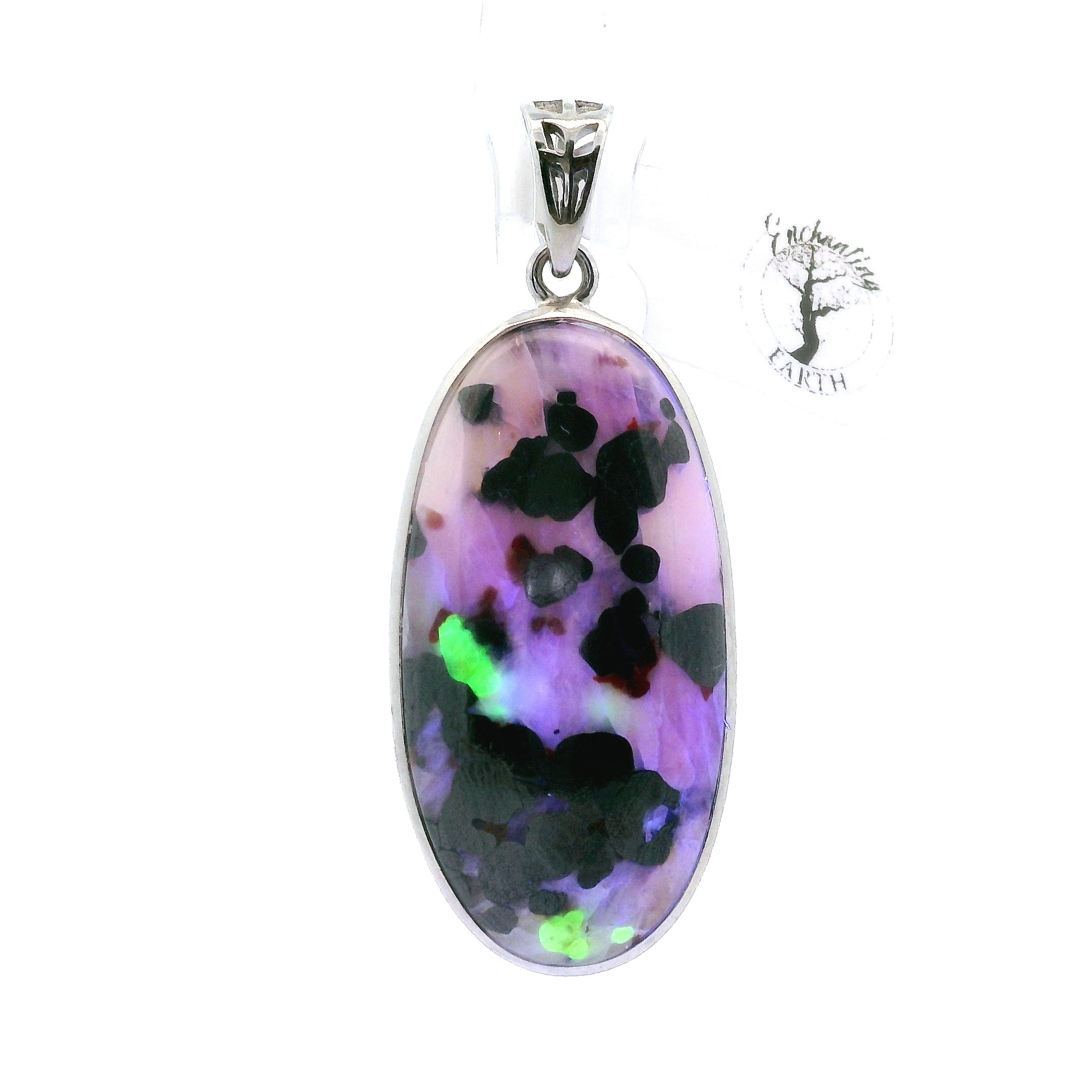 Willemite UV-Reactive Pendant 925 Silver for Creativity, Focus and Transformation