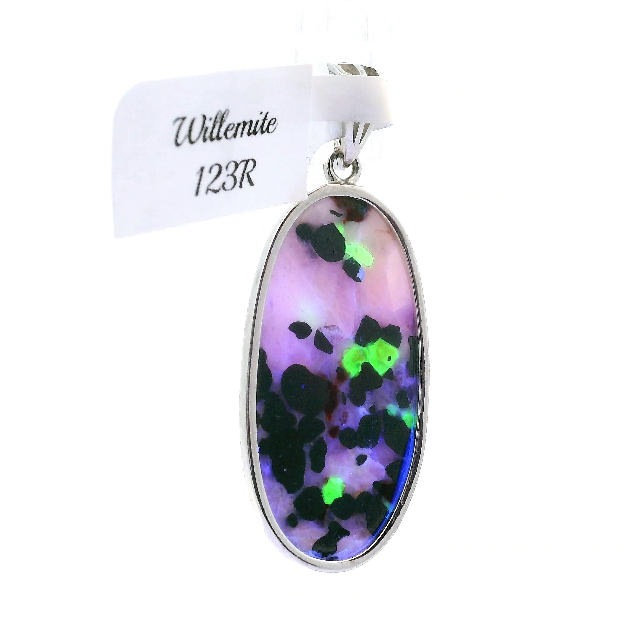 Willemite UV-Reactive Pendant 925 Silver for Creativity, Focus and Transformation