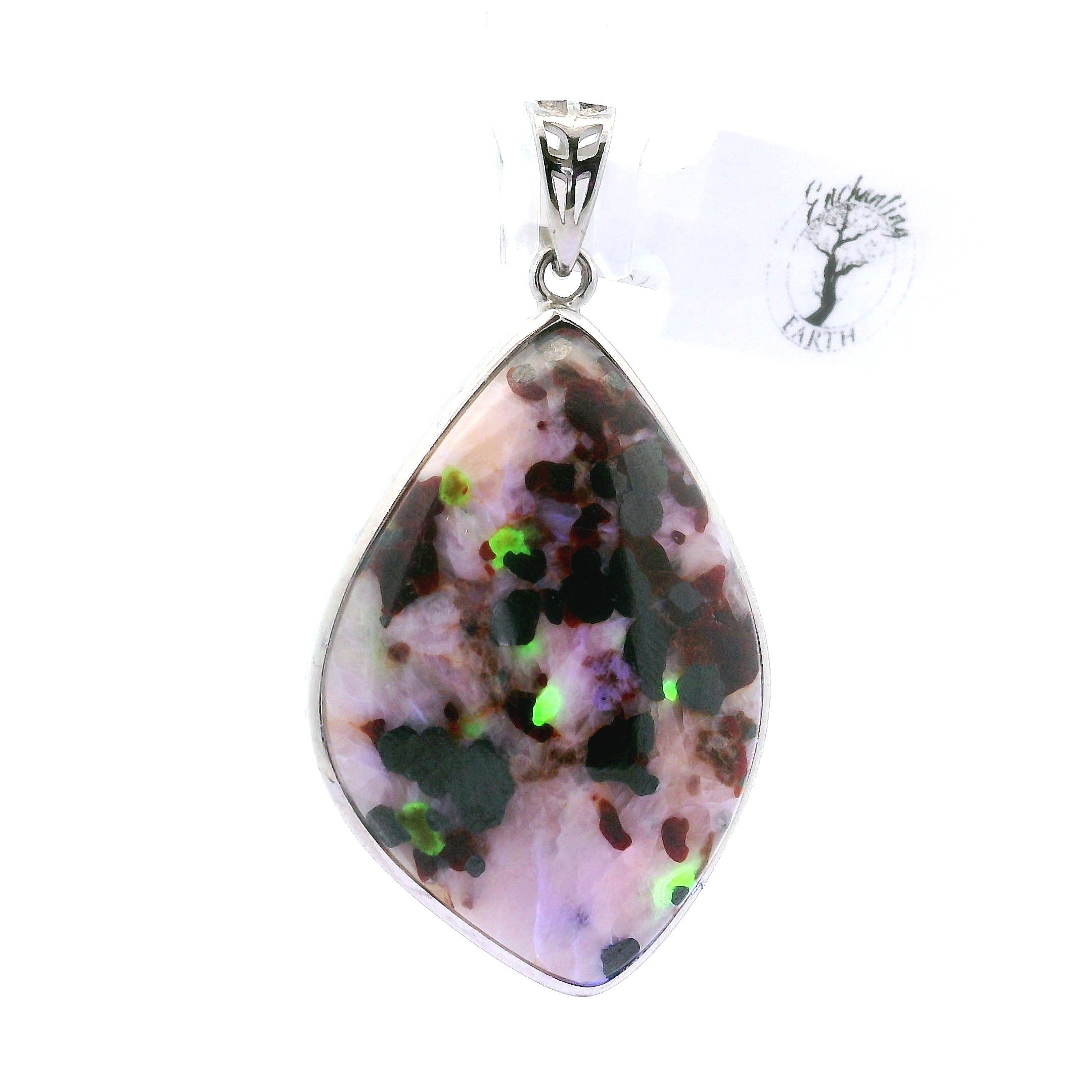 Willemite UV-Reactive Pendant 925 Silver for Creativity, Focus and Transformation