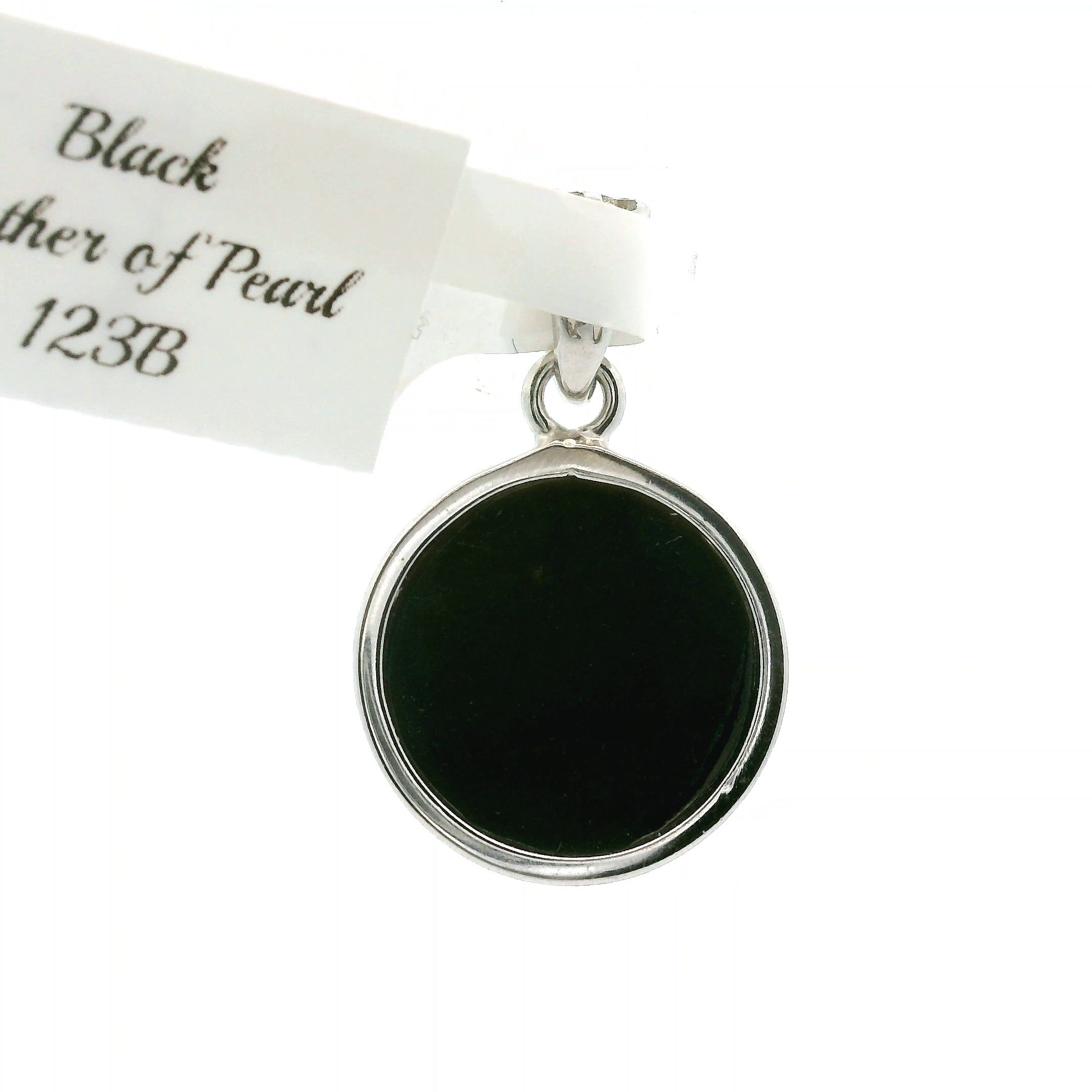 Black Mother of Pearl Pendant .925 Silver for Peace and Enhancing Psychic Abilities
