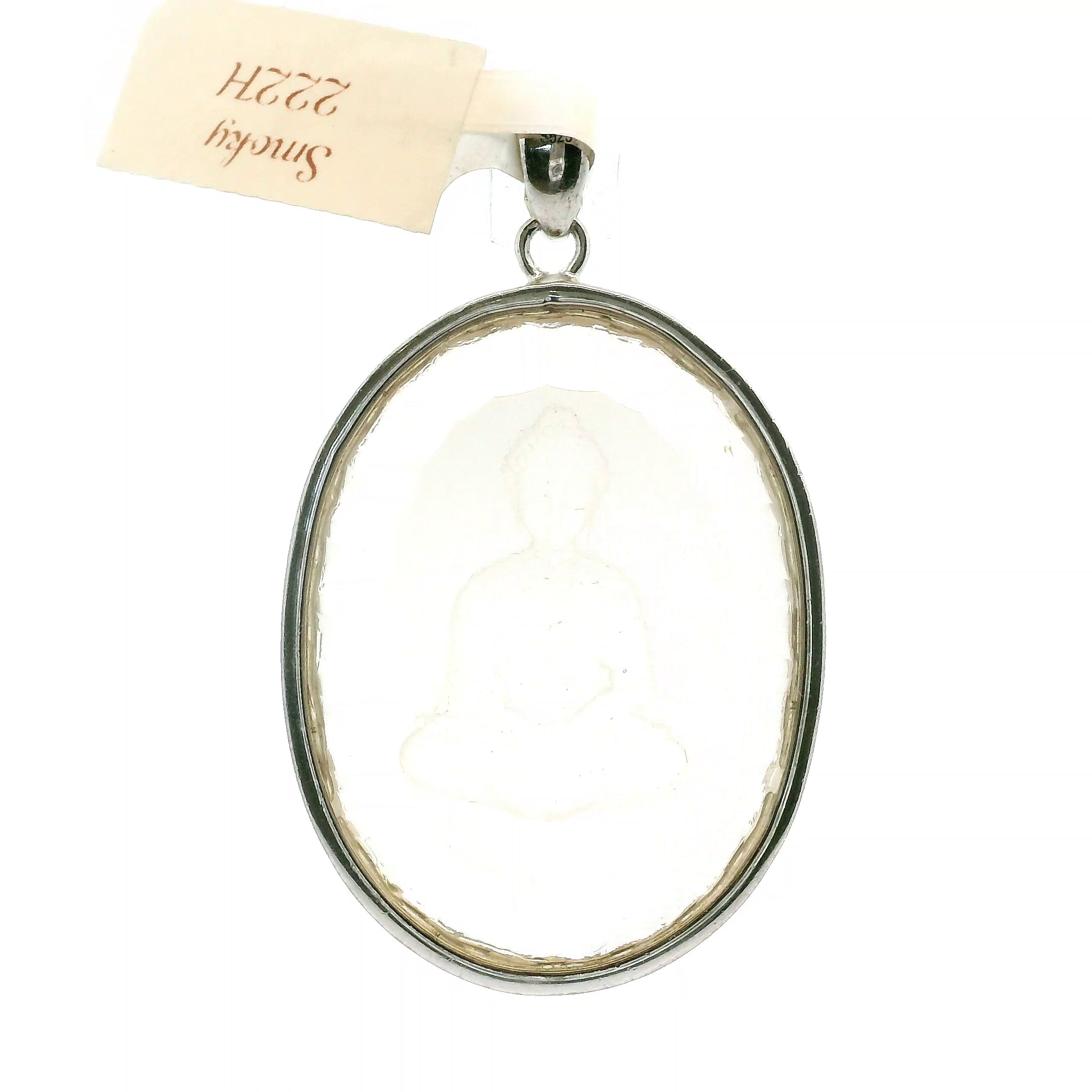 Smokey Quartz Engraved Buddha Pendants .925 Silver for Energetic Cleansing, Manifestation and Protection