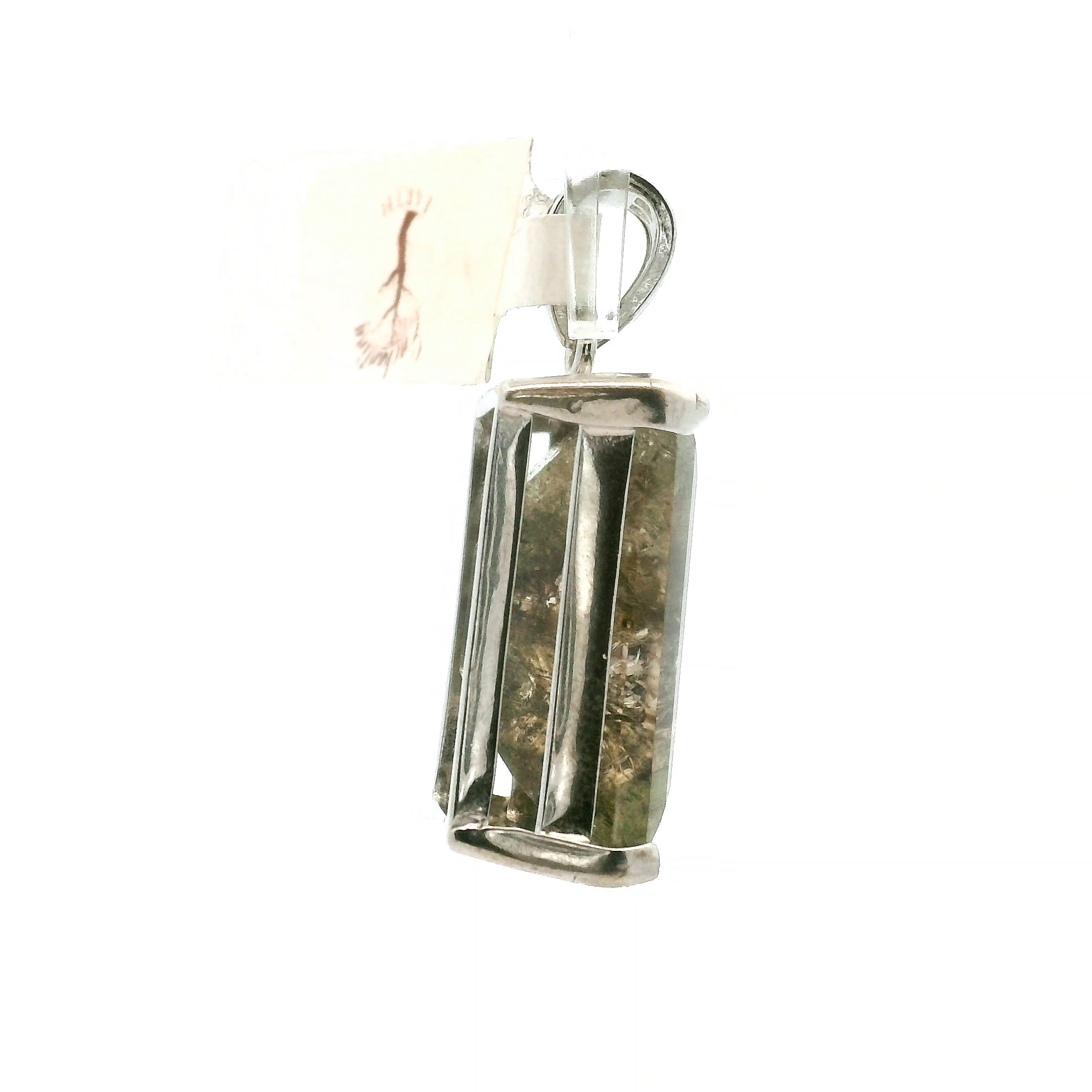 Emerald Cut Tanzania Scapolite Pendant .925 Silver for Enhancing Communication with Guides, Insight & Memory