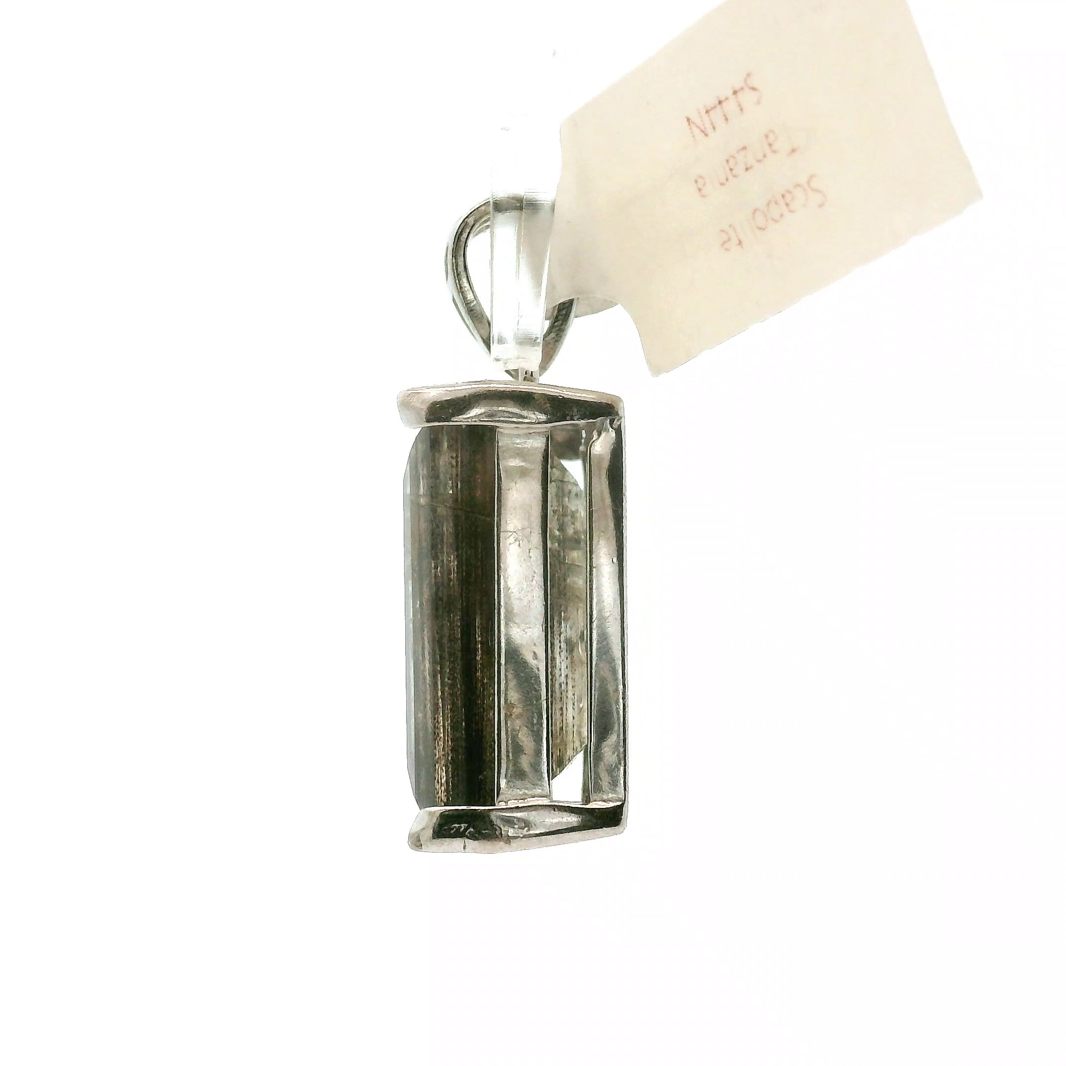 Emerald Cut Tanzania Scapolite Pendant .925 Silver for Enhancing Communication with Guides, Insight & Memory